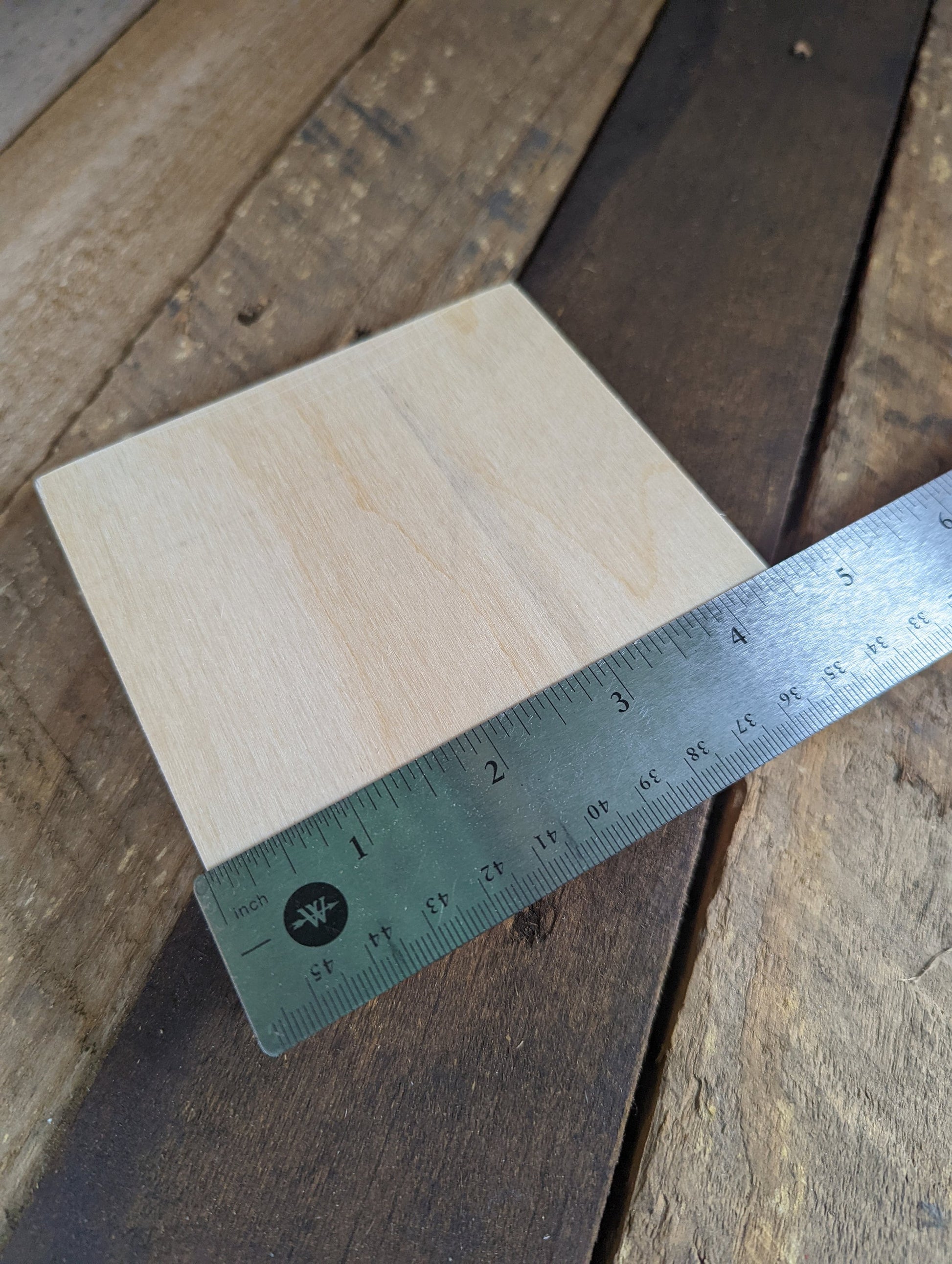 4.5" Baltic Birch Wood Square Plaque, Craft Base