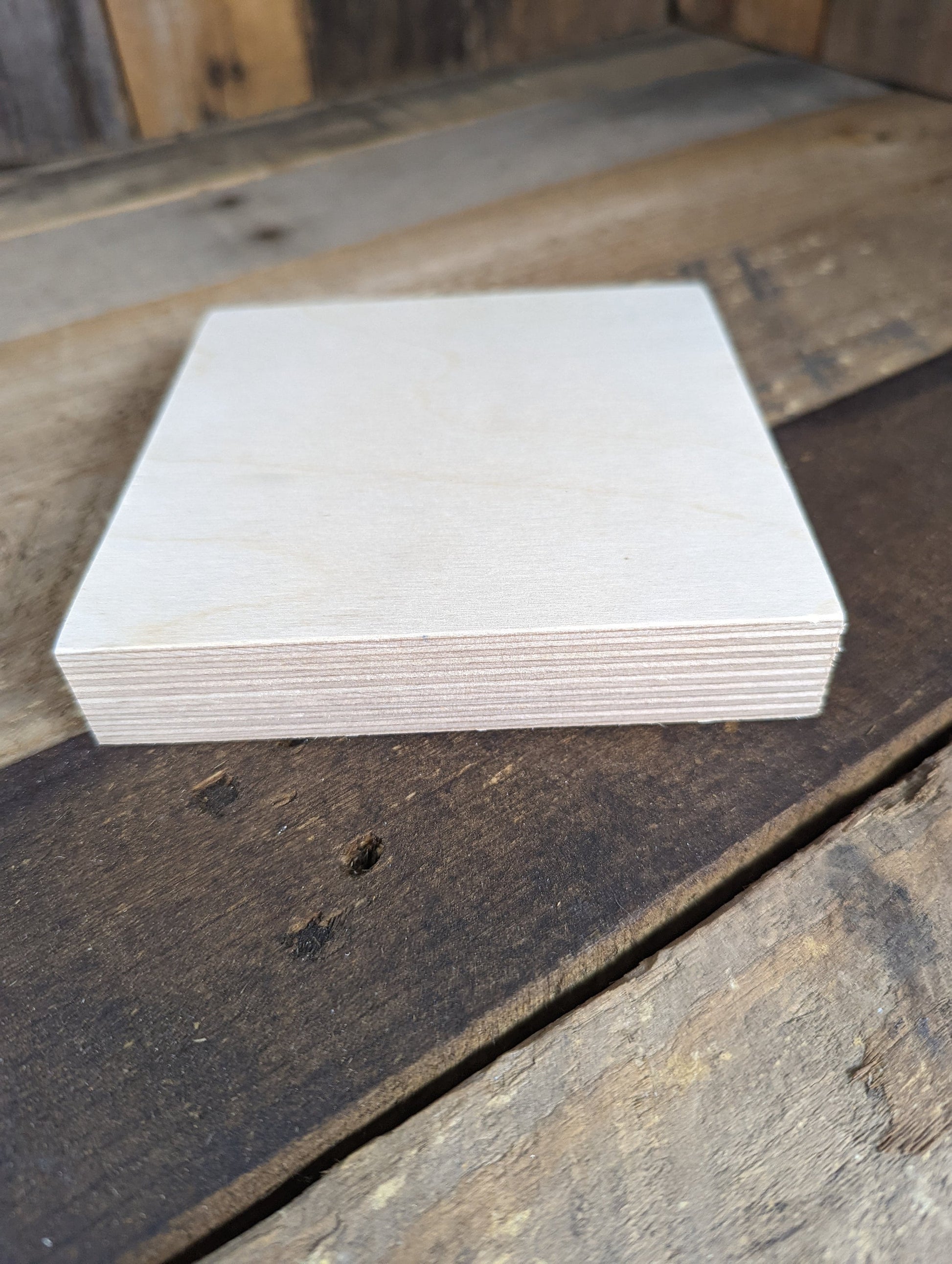 5" Baltic Birch Wood Square, Unfinished Craft Plaque