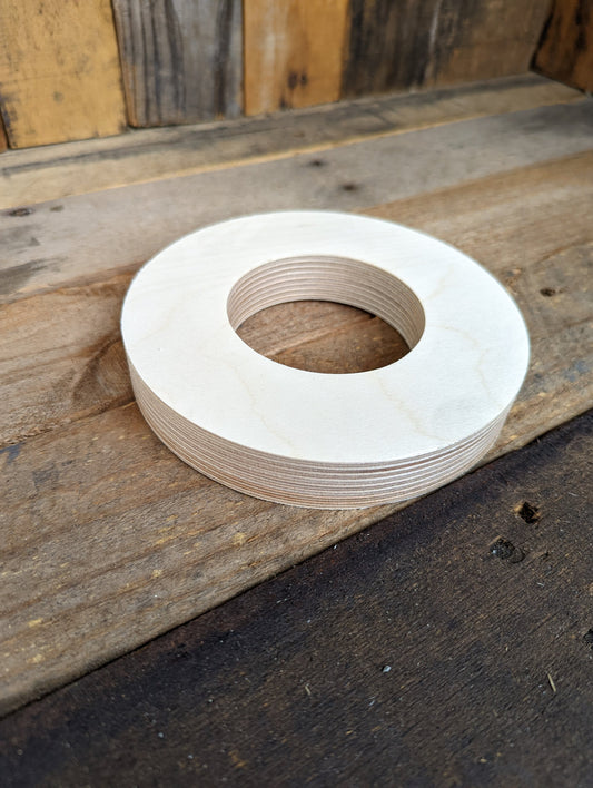 6&quot; Wood Donut, BALTIC BIRCH - Wooden Circles, Blank Circles, Unfinished Wooden Circles, Round Circles, Circular Wood Active, Ring Shape