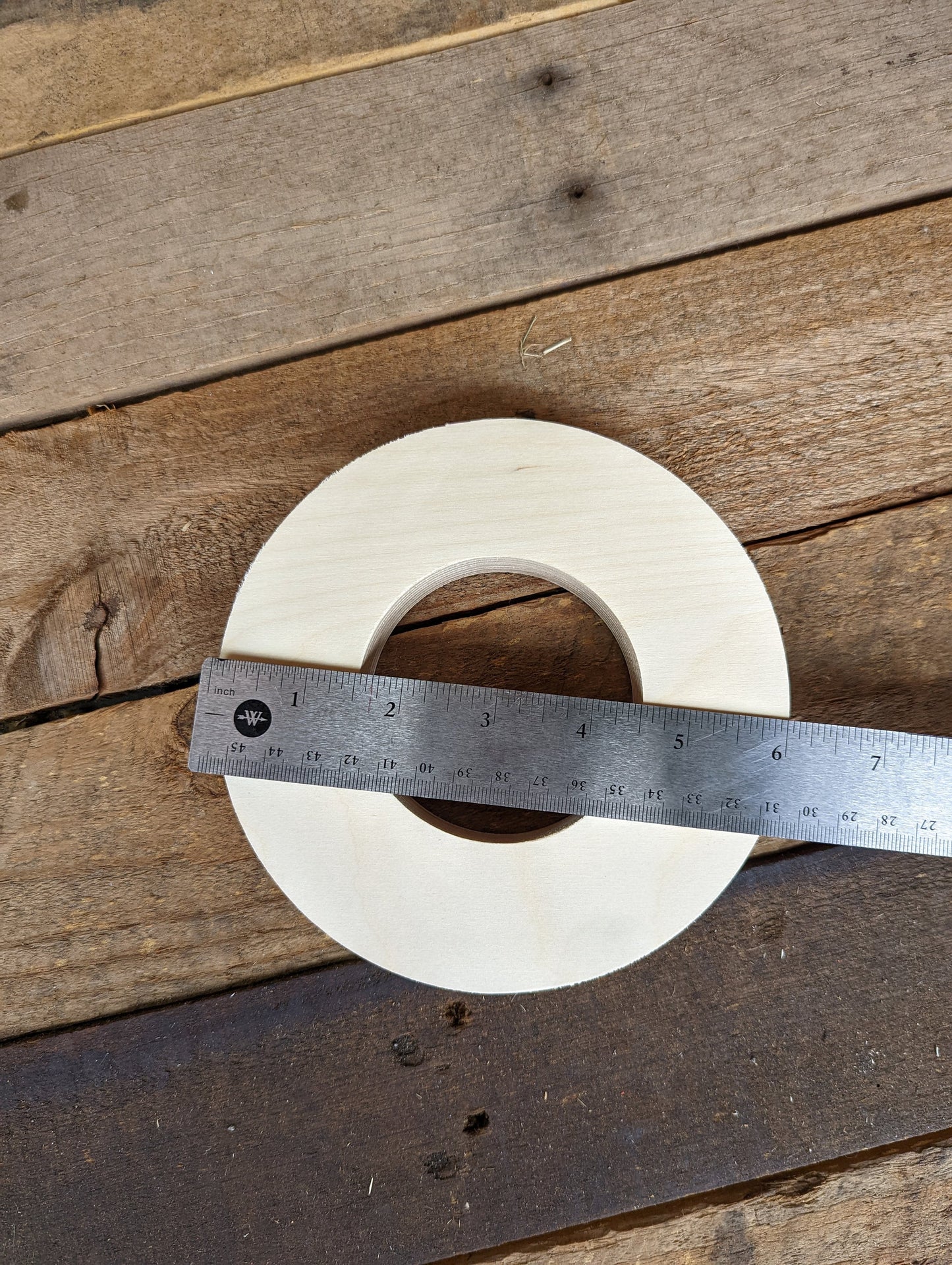 6&quot; Wood Donut, BALTIC BIRCH - Wooden Circles, Blank Circles, Unfinished Wooden Circles, Round Circles, Circular Wood Active, Ring Shape