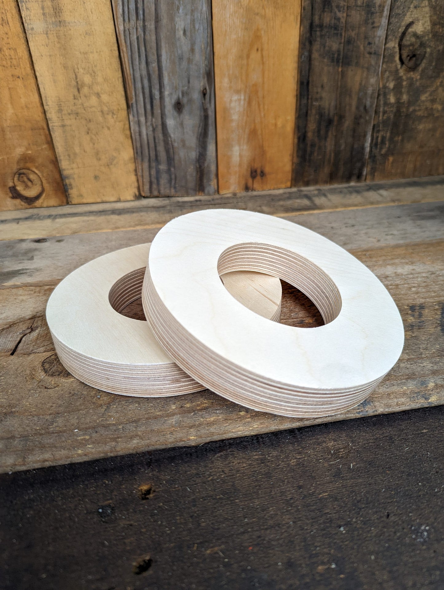 6" Wood Donut, BALTIC BIRCH - Wooden Circles, Blank Circles, Unfinished Wooden Circles, Round Circles, Circular Wood Active, Ring Shape