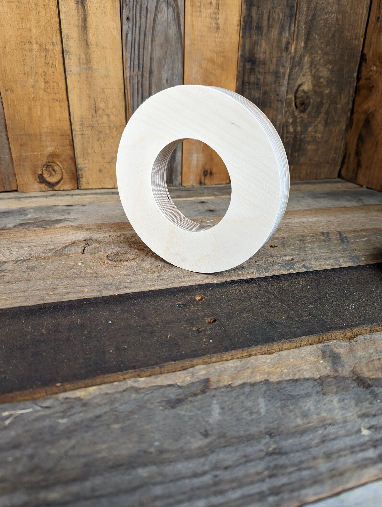 6&quot; Wood Donut, BALTIC BIRCH - Wooden Circles, Blank Circles, Unfinished Wooden Circles, Round Circles, Circular Wood Active, Ring Shape