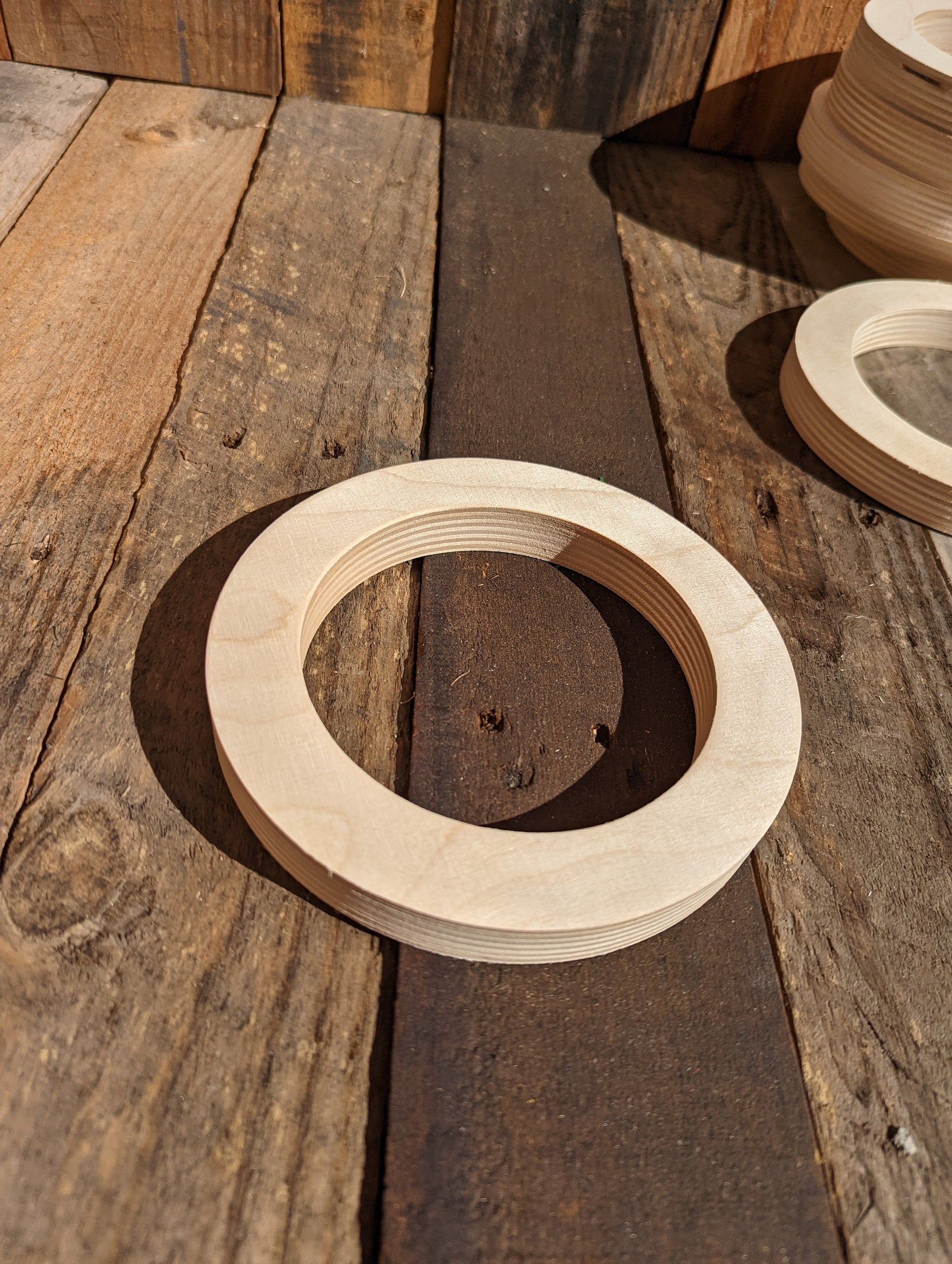 6&quot; Wood Donut with 4.25&quot; hole, BALTIC BIRCH - Wooden Circles, Blank Circles, Unfinished, Round Circles, Circular Wood, Ring Shape