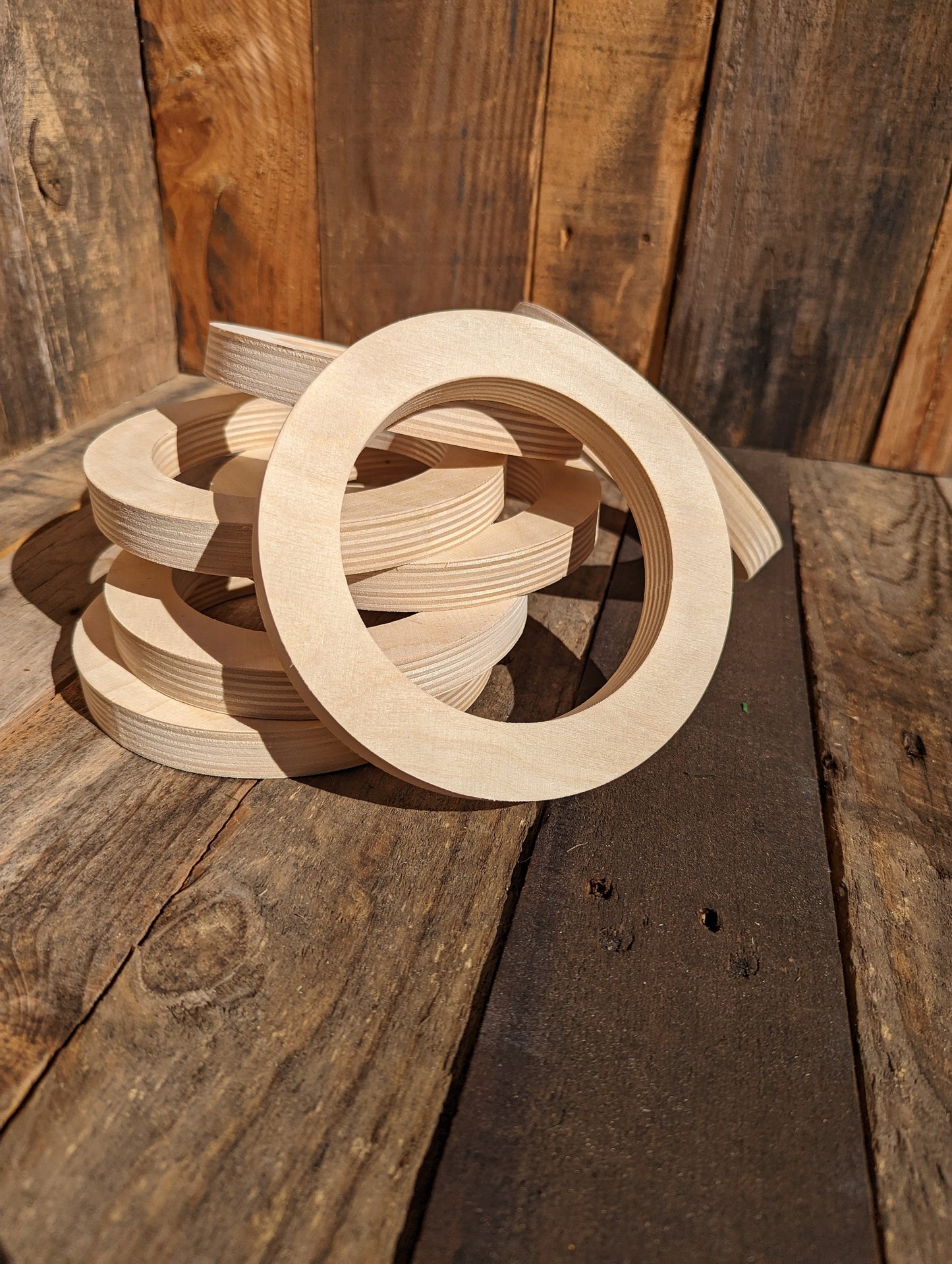 6&quot; Wood Donut with 4.25&quot; hole, BALTIC BIRCH - Wooden Circles, Blank Circles, Unfinished, Round Circles, Circular Wood, Ring Shape