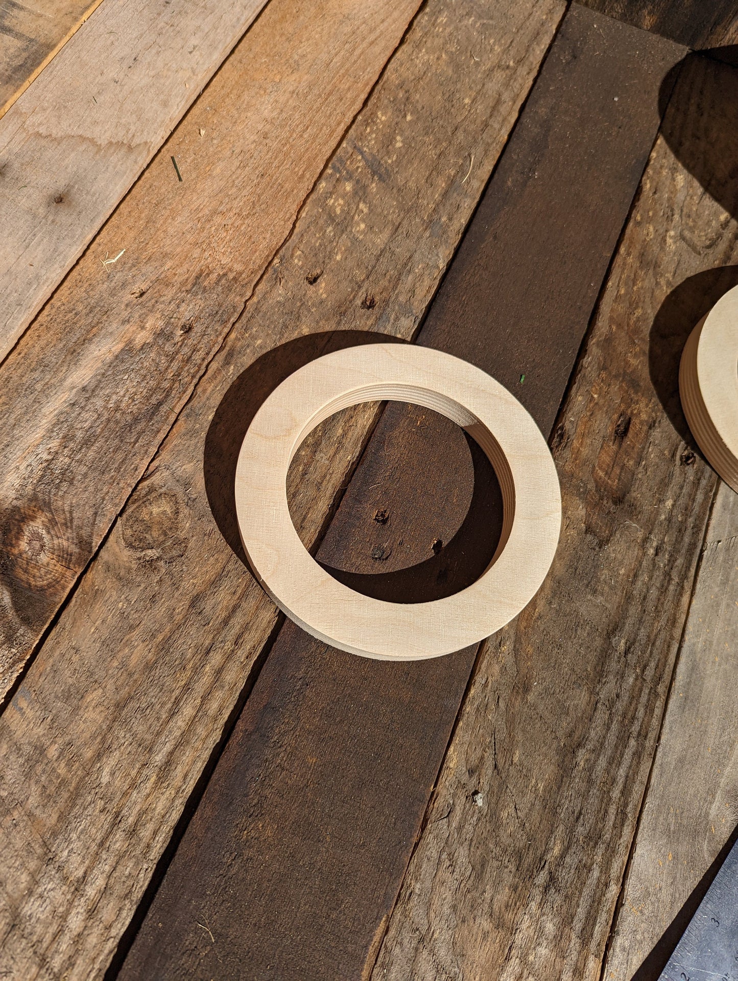 6&quot; Wood Donut with 4.25&quot; hole, BALTIC BIRCH - Wooden Circles, Blank Circles, Unfinished, Round Circles, Circular Wood, Ring Shape