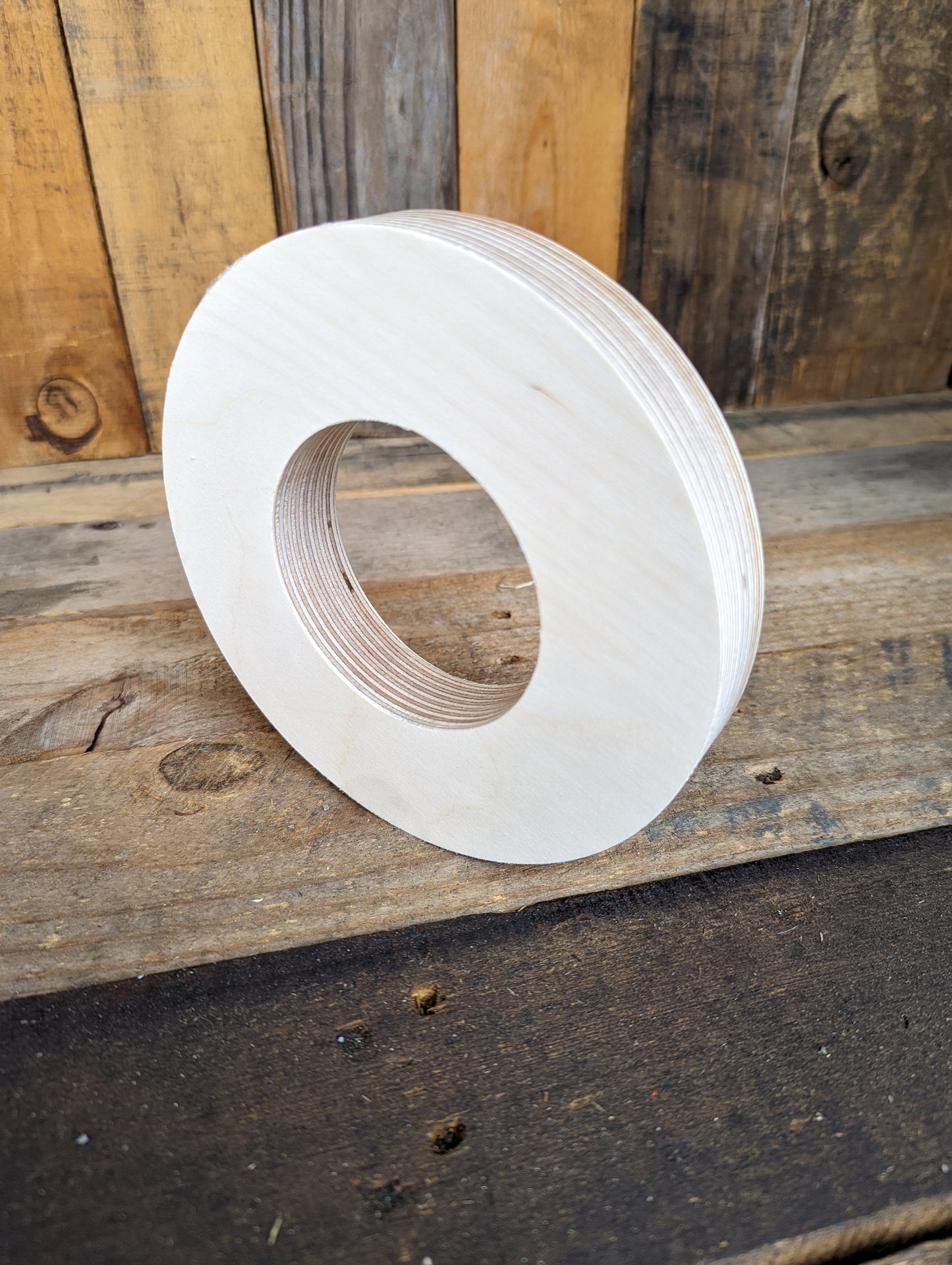 6" Wood Donut, BALTIC BIRCH - Wooden Circles, Blank Circles, Unfinished Wooden Circles, Round Circles, Circular Wood Active, Ring Shape