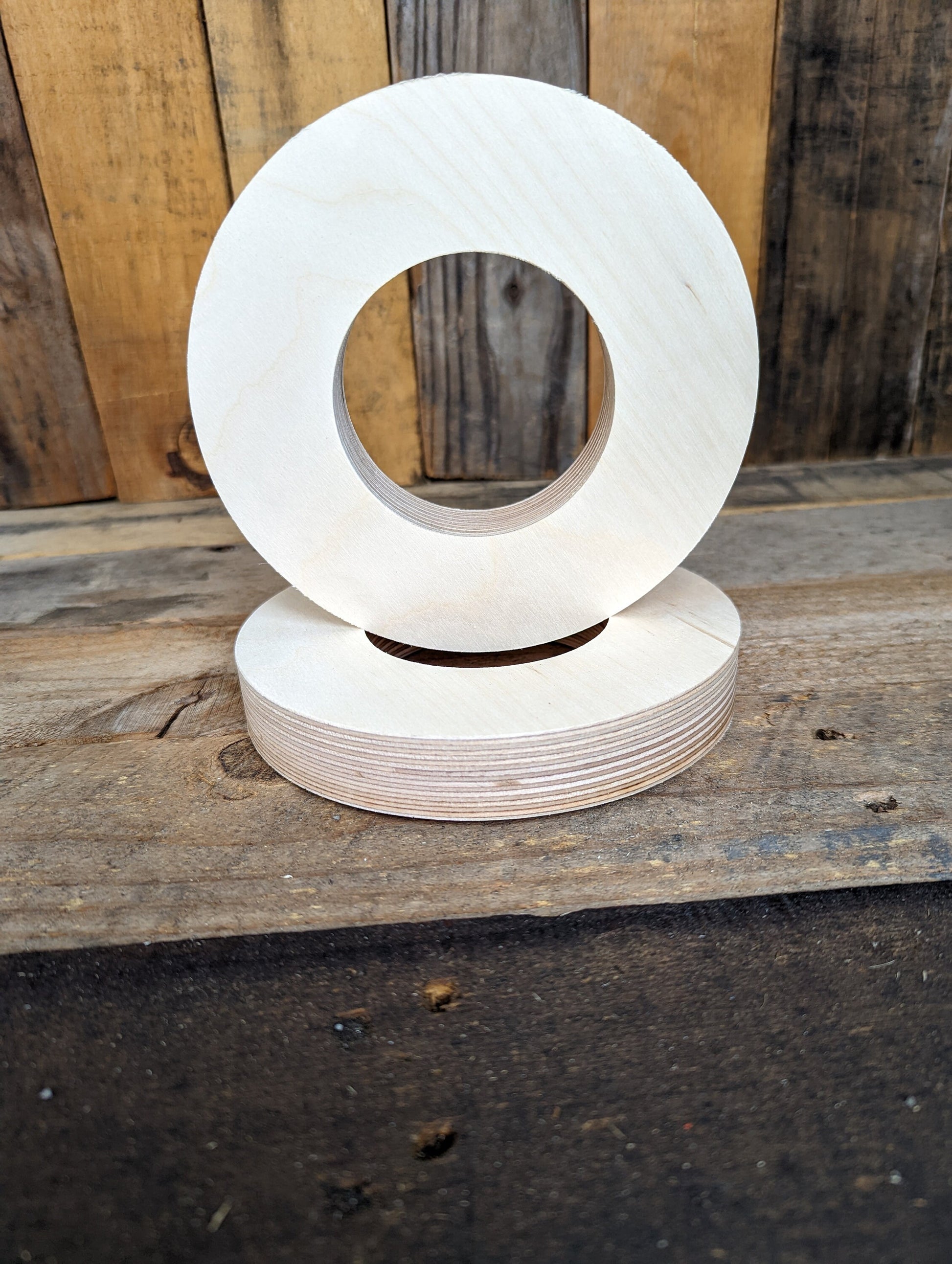 6&quot; Wood Donut, BALTIC BIRCH - Wooden Circles, Blank Circles, Unfinished Wooden Circles, Round Circles, Circular Wood Active, Ring Shape