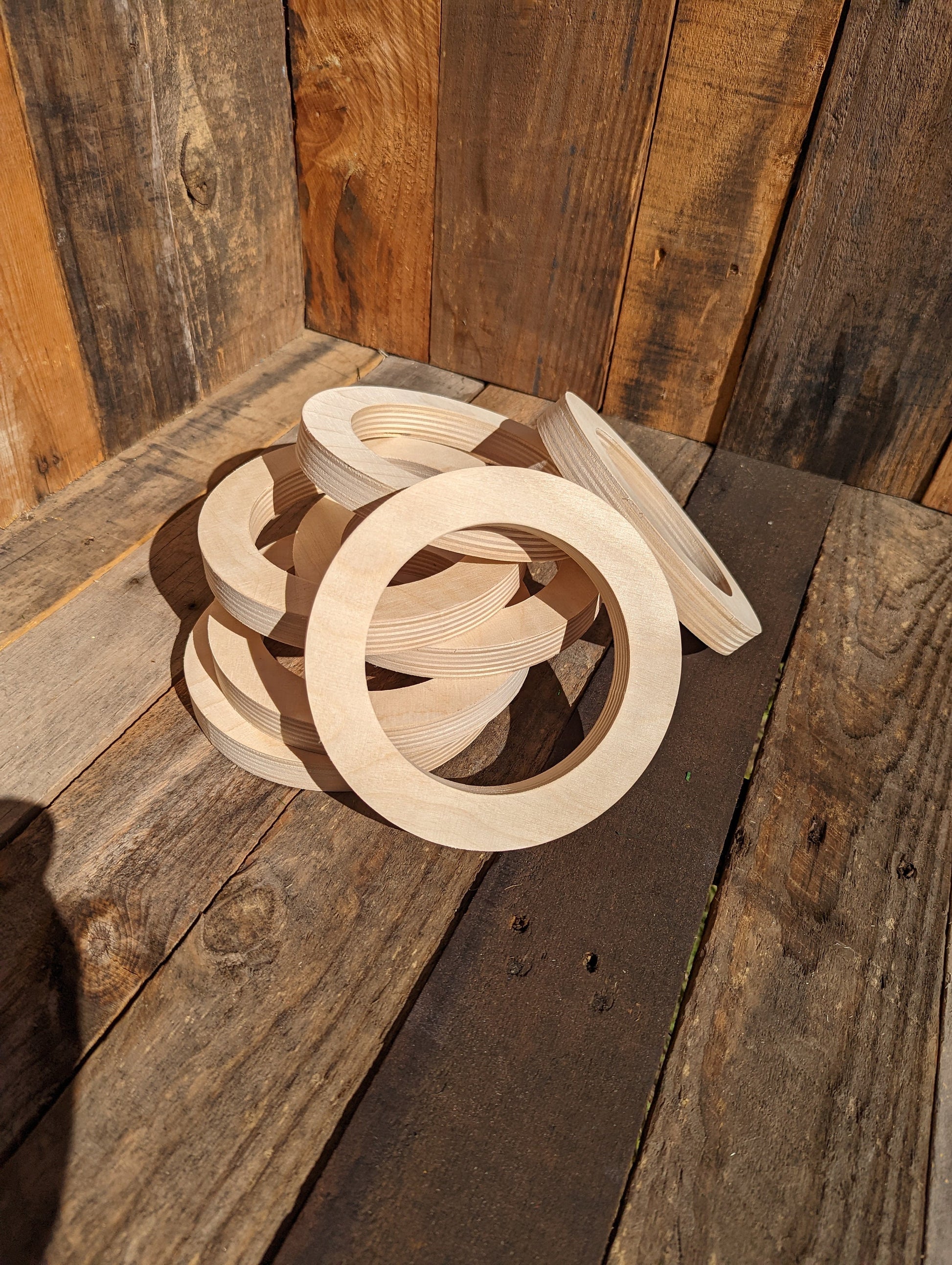 6&quot; Wood Donut with 4.25&quot; hole, BALTIC BIRCH - Wooden Circles, Blank Circles, Unfinished, Round Circles, Circular Wood, Ring Shape