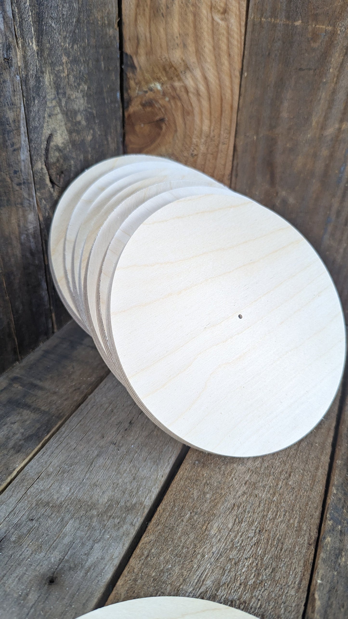 7" Wood Circle Disc with .125" (1/8") hole, BALTIC BIRCH Wooden Circles, Blank Circles, Unfinished Wooden Circles, Round Circles