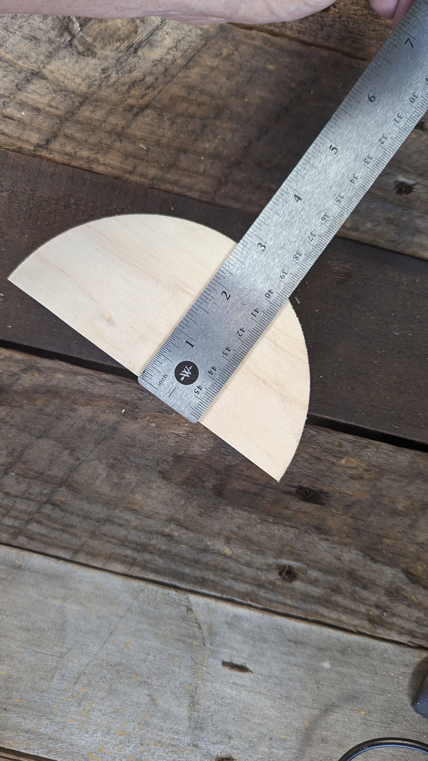 5.5" Baltic Birch Wood Semicircle, Unfinished Craft Plaque