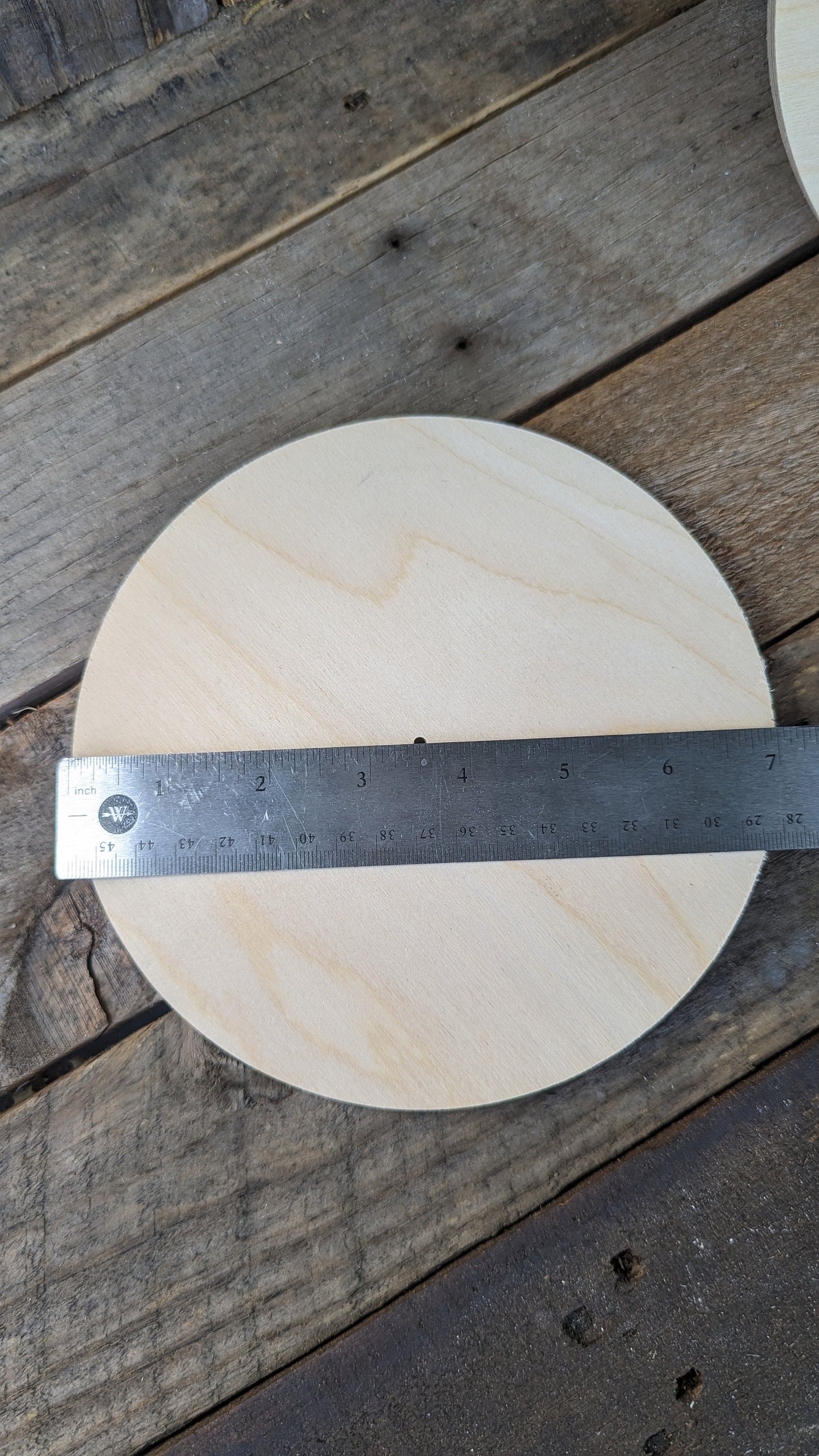 7" Wood Circle Disc with .125" (1/8") hole, BALTIC BIRCH Wooden Circles, Blank Circles, Unfinished Wooden Circles, Round Circles