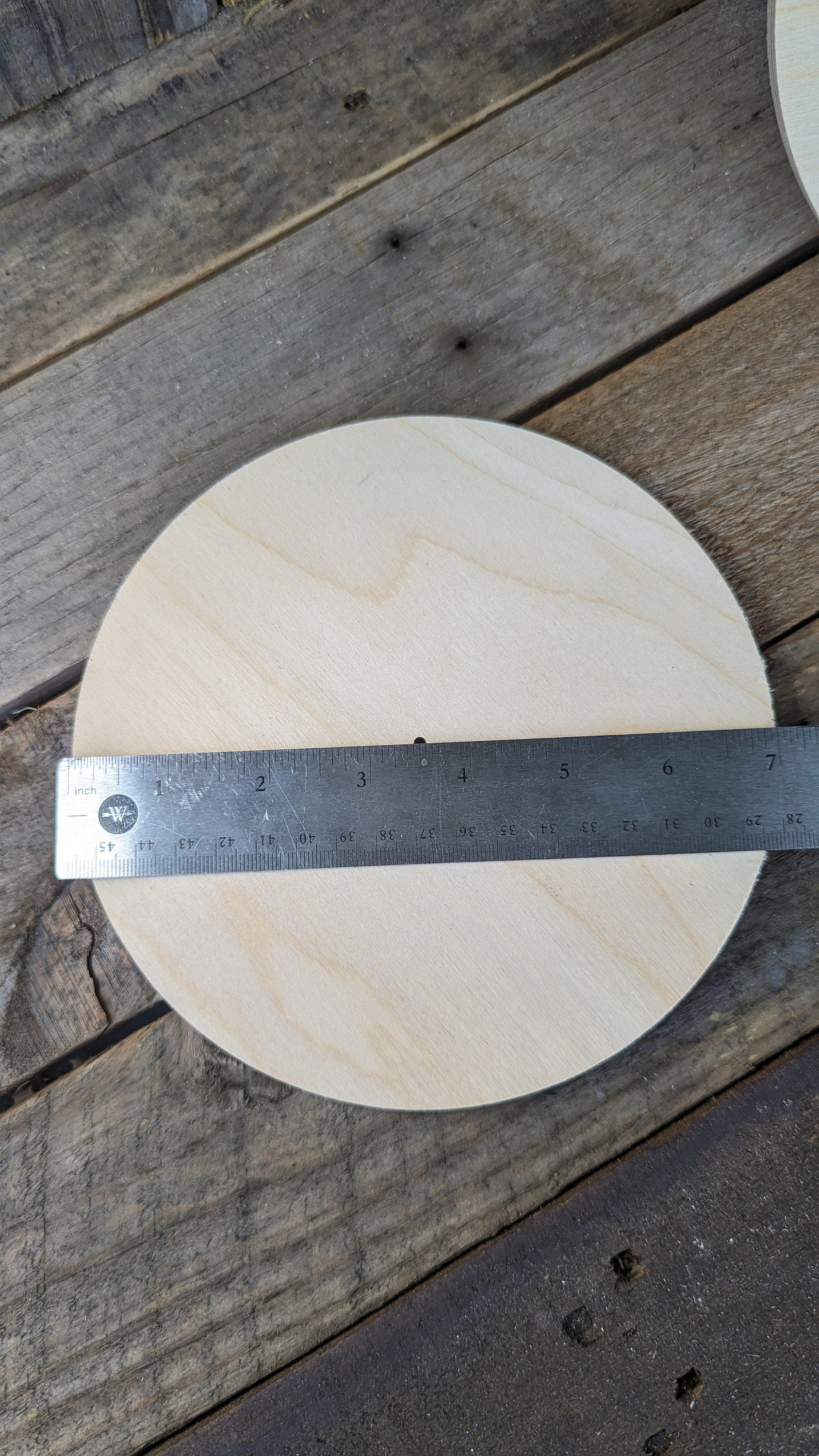 7" Wood Circle Disc with .125" (1/8") hole, BALTIC BIRCH Wooden Circles, Blank Circles, Unfinished Wooden Circles, Round Circles