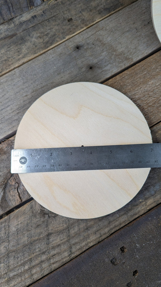 7" Wood Circle Disc with .125" (1/8") hole, BALTIC BIRCH Wooden Circles, Blank Circles, Unfinished Wooden Circles, Round Circles