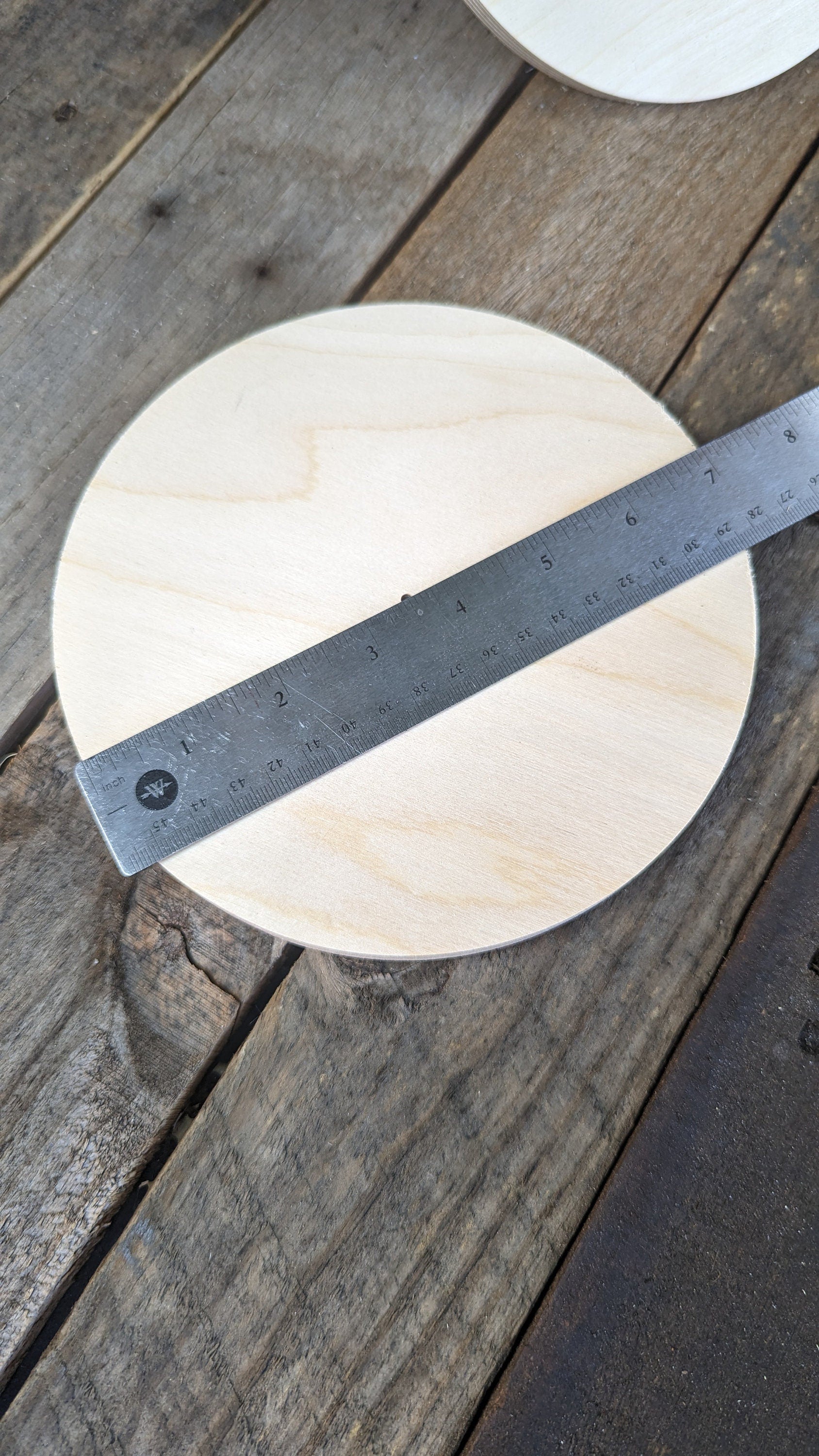 7" Wood Circle Disc with .125" (1/8") hole, BALTIC BIRCH Wooden Circles, Blank Circles, Unfinished Wooden Circles, Round Circles