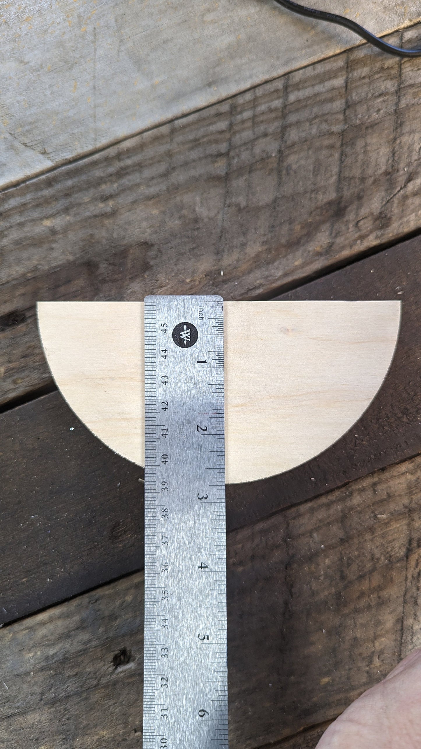 5.5" Baltic Birch Wood Semicircle, Unfinished Craft Plaque