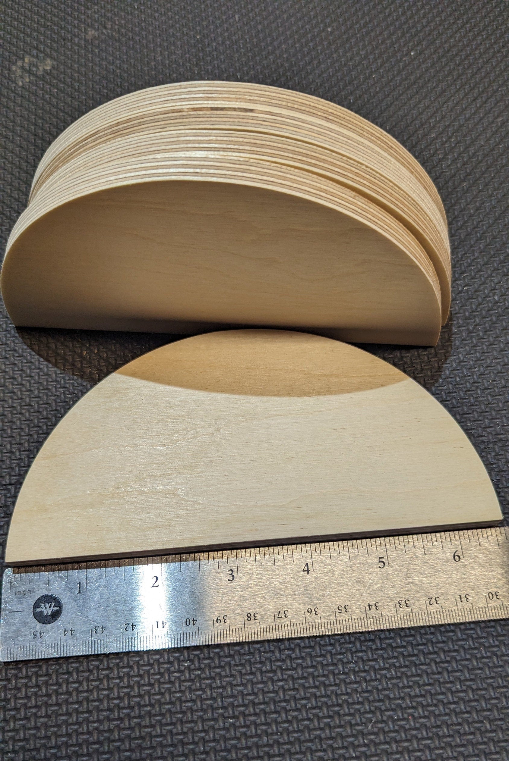 6.5" Baltic Birch Wood Semicircle, Unfinished Craft Plaque