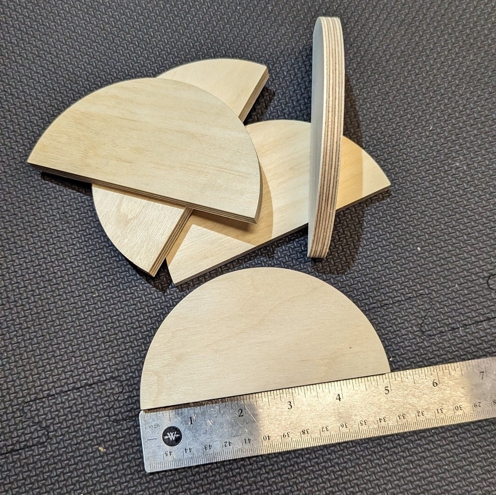 5" Baltic Birch Wood Half Circle, Unfinished Wood Plaque