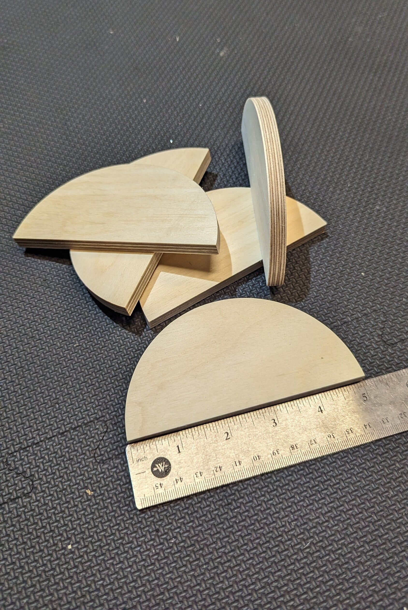 5" Baltic Birch Wood Half Circle, Unfinished Wood Plaque