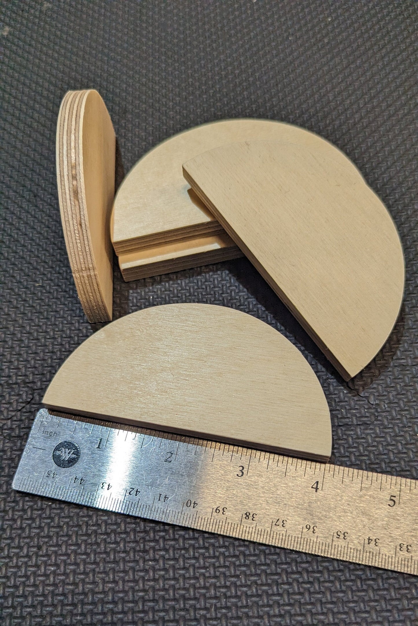 4" Birch Wood Half Circle, Unfinished Wooden Semicircle Plaque