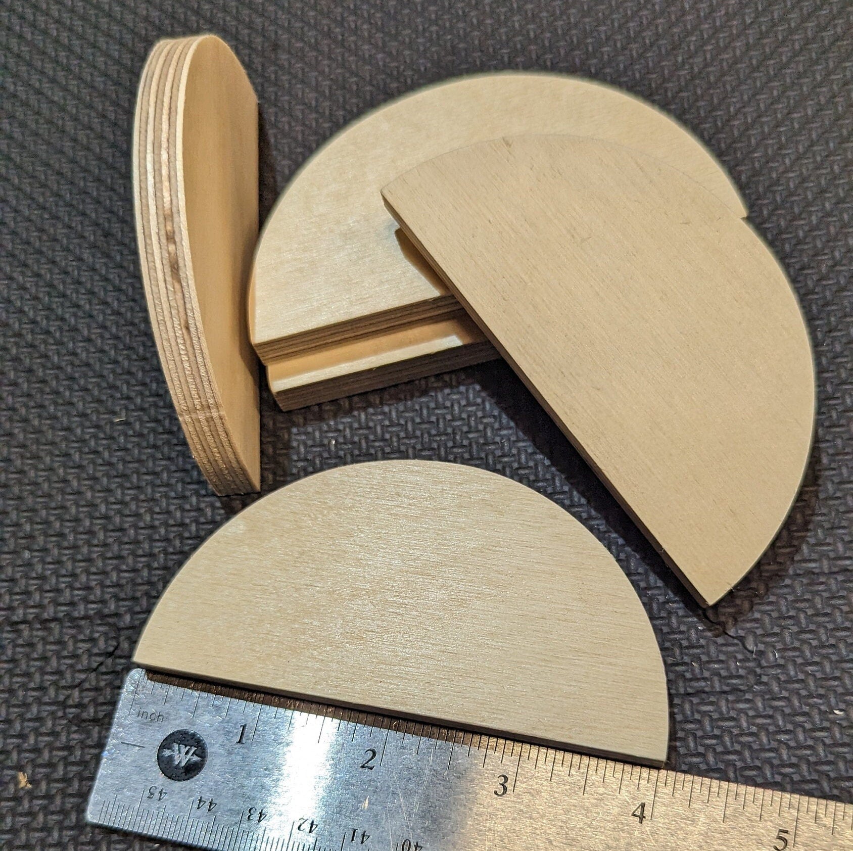 4" Birch Wood Half Circle, Unfinished Wooden Semicircle Plaque
