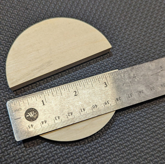 5 Packs - 3.5" Baltic Birch Wood Semicircle
