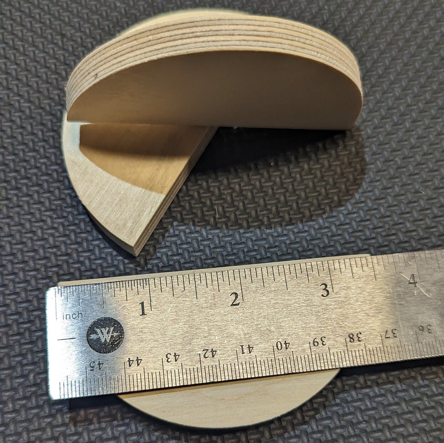 5 Packs - 3.5" Baltic Birch Wood Semicircle