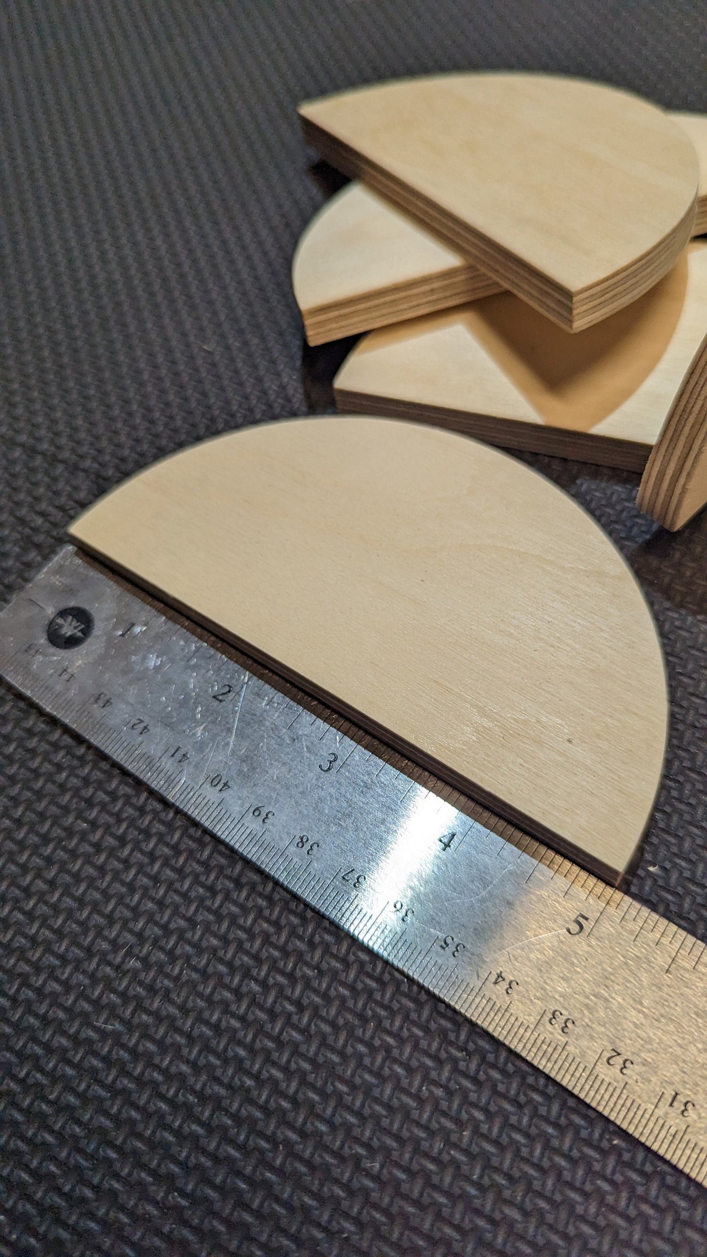 5" Baltic Birch Wood Half Circle, Unfinished Wood Plaque