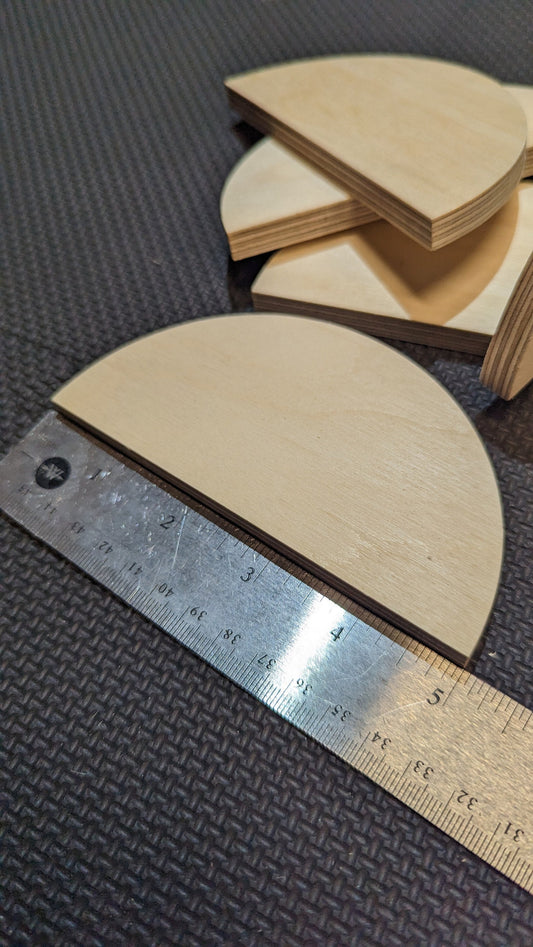 5" Baltic Birch Wood Half Circle, Unfinished Wood Plaque