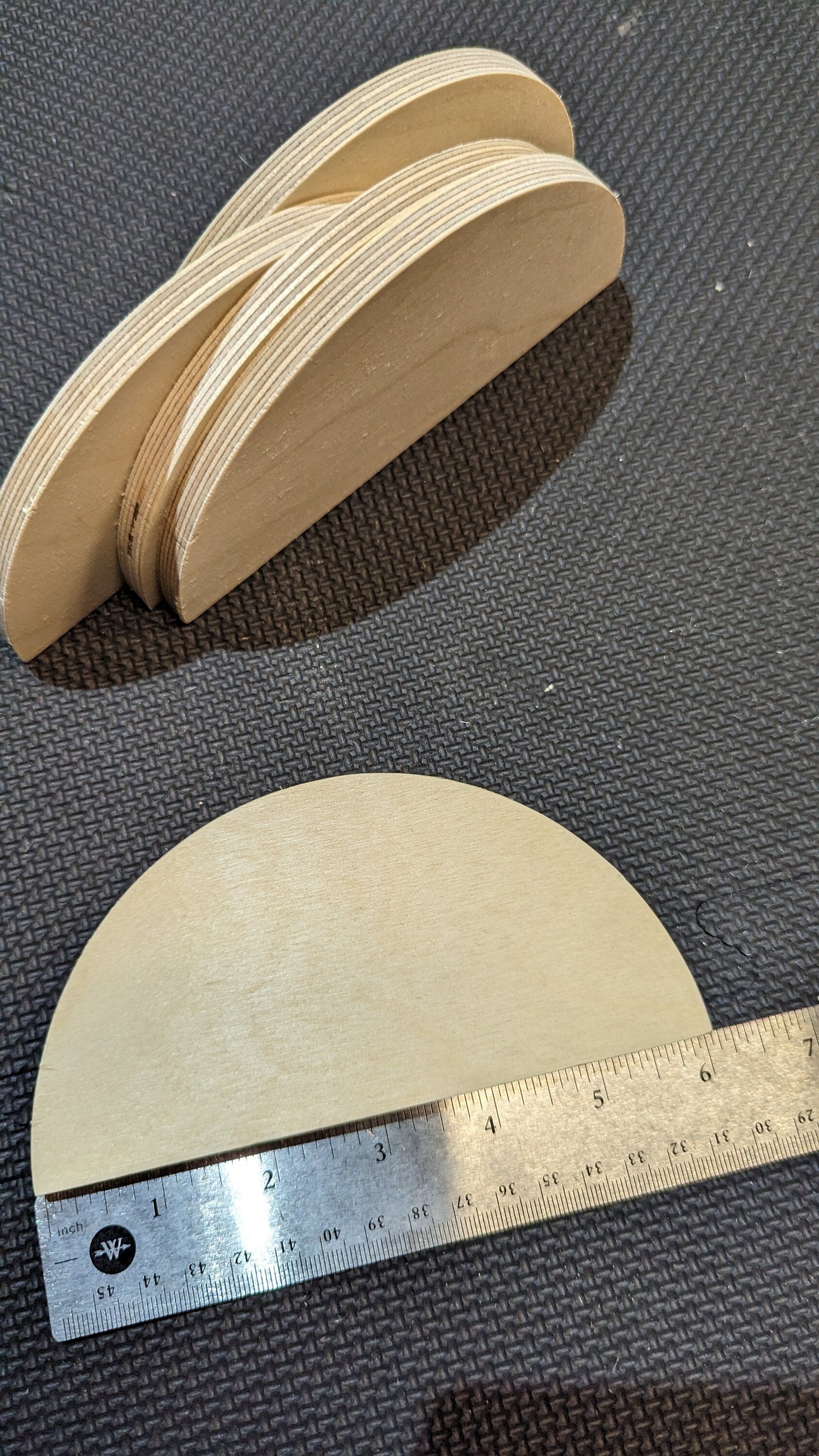 6" Baltic Birch Wood Half Circle, Unfinished Wooden Semicircle, Craft Plaque