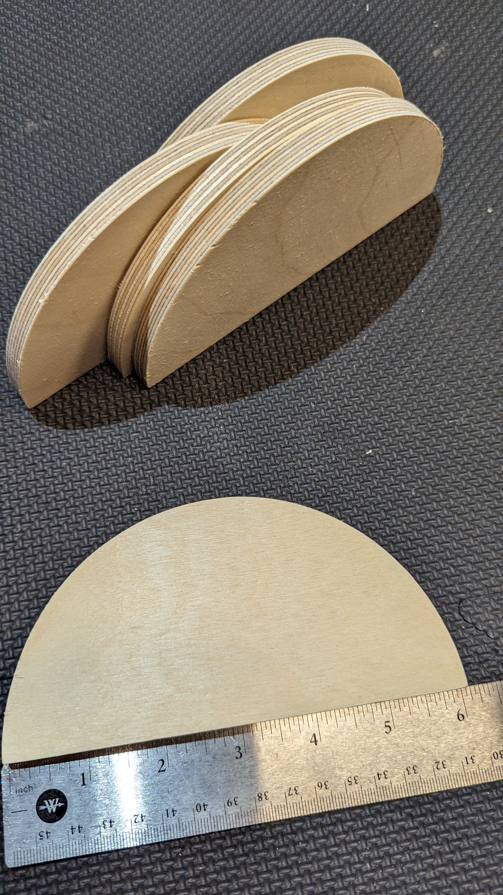 6" Baltic Birch Wood Half Circle, Unfinished Wooden Semicircle, Craft Plaque