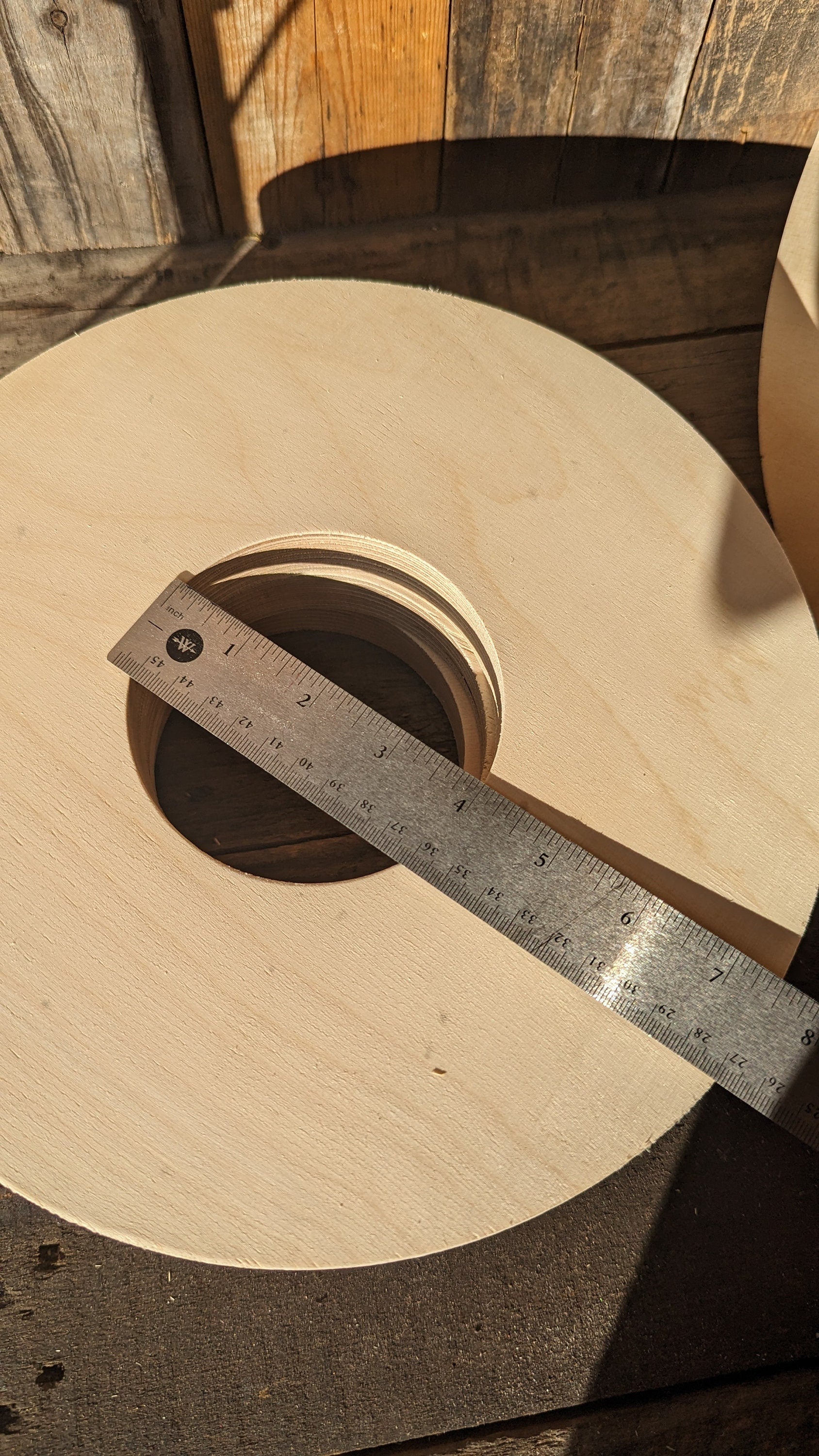 11" Wood Circle Disc with 4" center hole, BALTIC BIRCH Wooden Circles, Blank Circles, Unfinished Wooden Circles, Round Circles, Circular