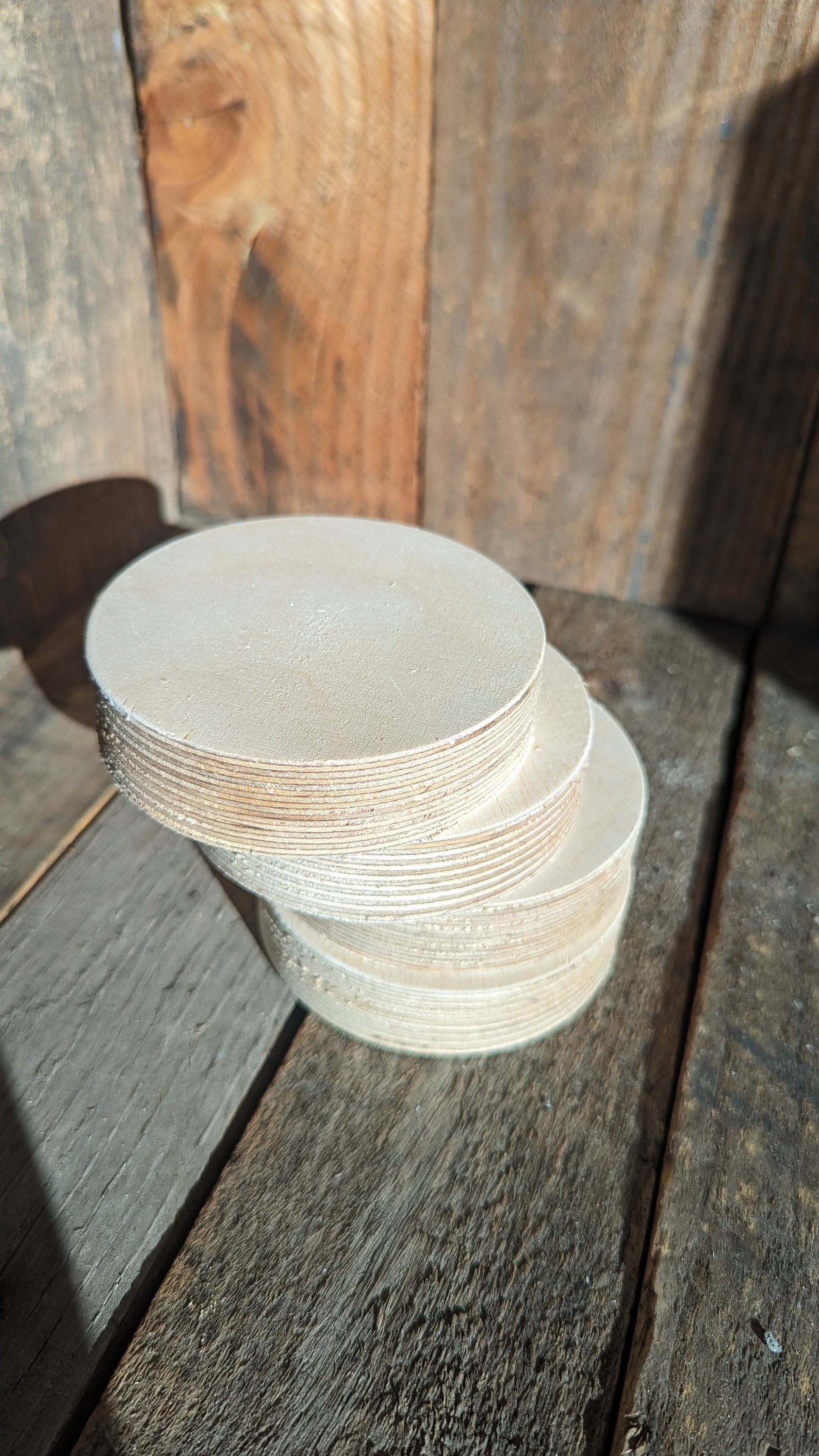 5 Pack - 3.75" Baltic Birch Wood Circle Discs