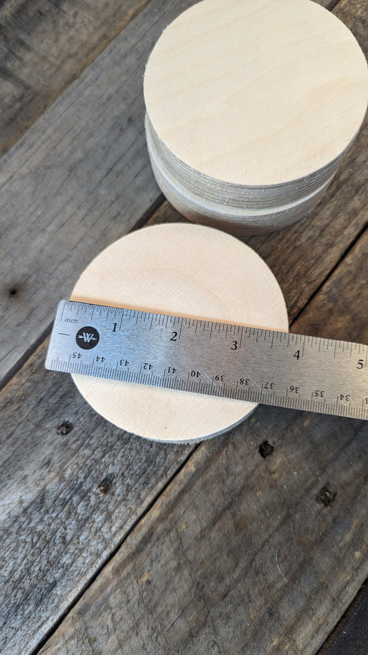 3.75" ( 3 3/4) Wood Circle Disc Plaques, BALTIC BIRCH - Wooden Circles, Blank Circles, Unfinished Wooden Circles, Circular Wood