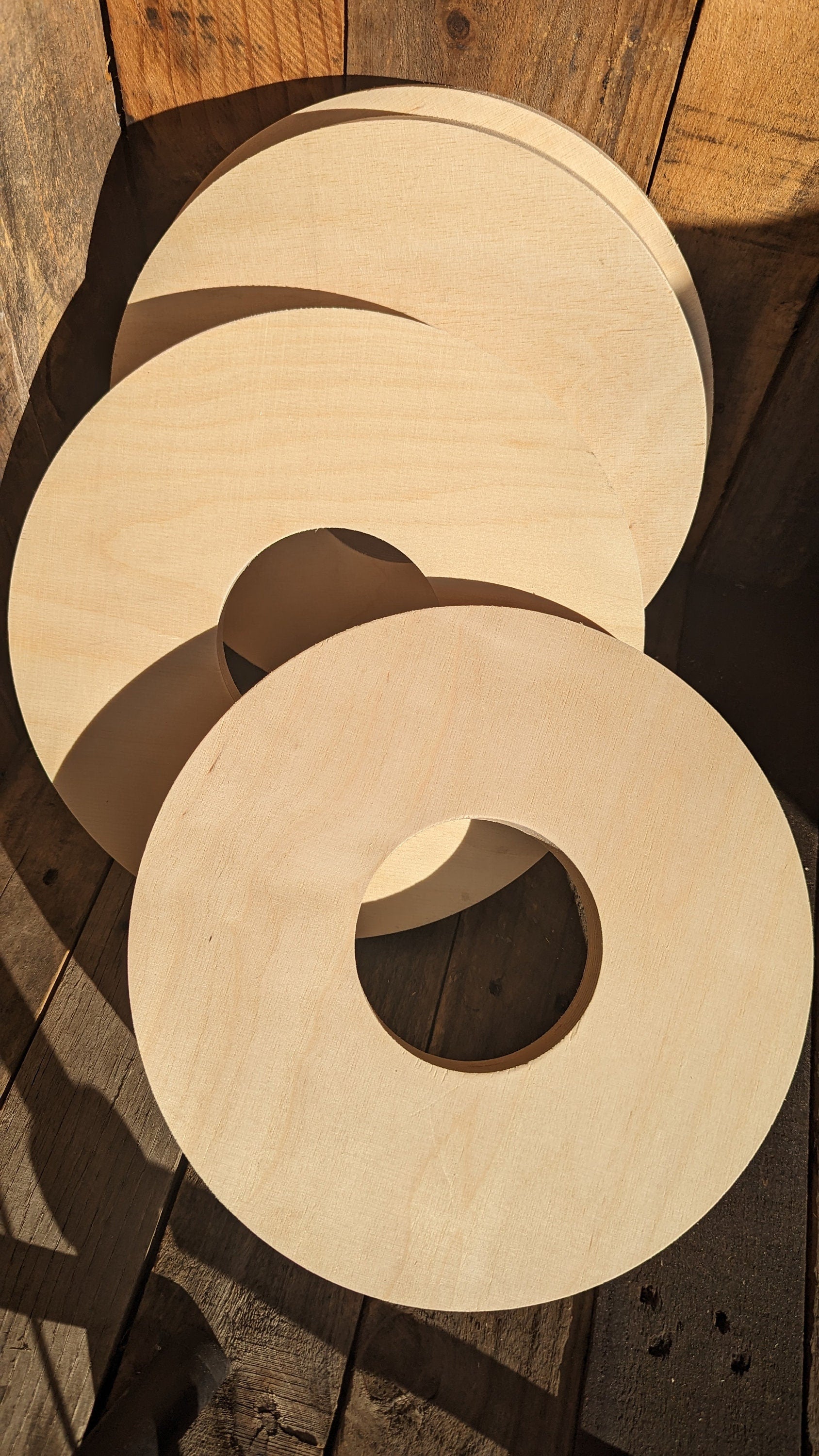 11" Wood Circle Disc with 4" center hole, BALTIC BIRCH Wooden Circles, Blank Circles, Unfinished Wooden Circles, Round Circles, Circular