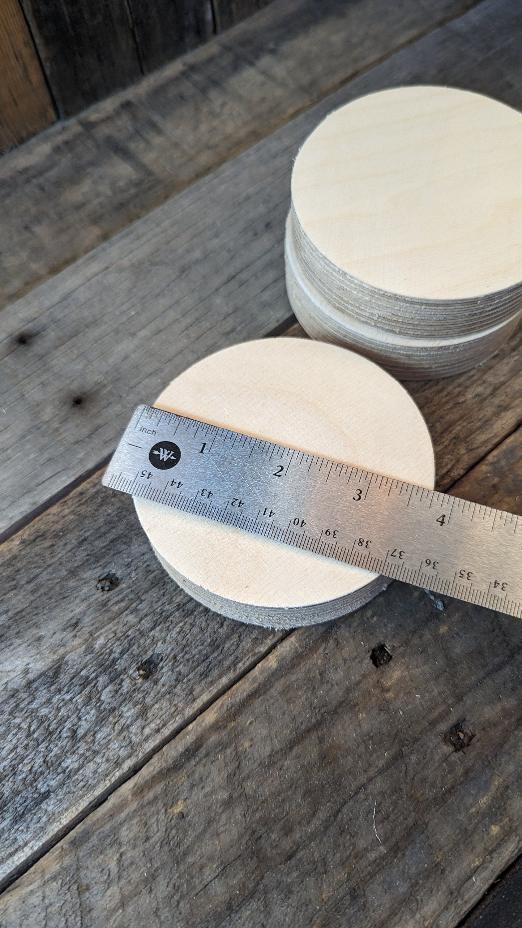 3.75" ( 3 3/4) Wood Circle Disc Plaques, BALTIC BIRCH - Wooden Circles, Blank Circles, Unfinished Wooden Circles, Circular Wood