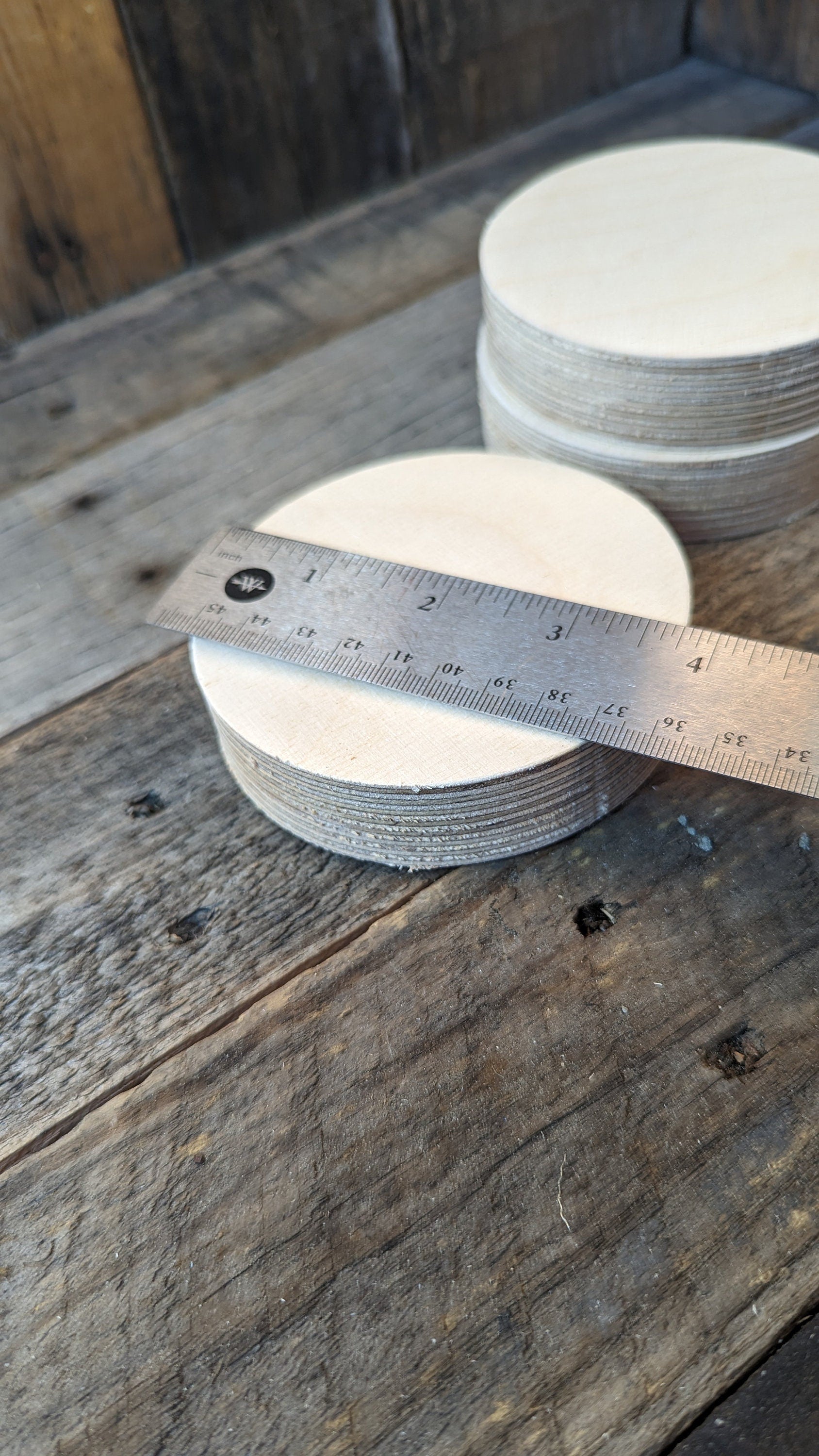 5 Pack - 3.75" Baltic Birch Wood Circle Discs