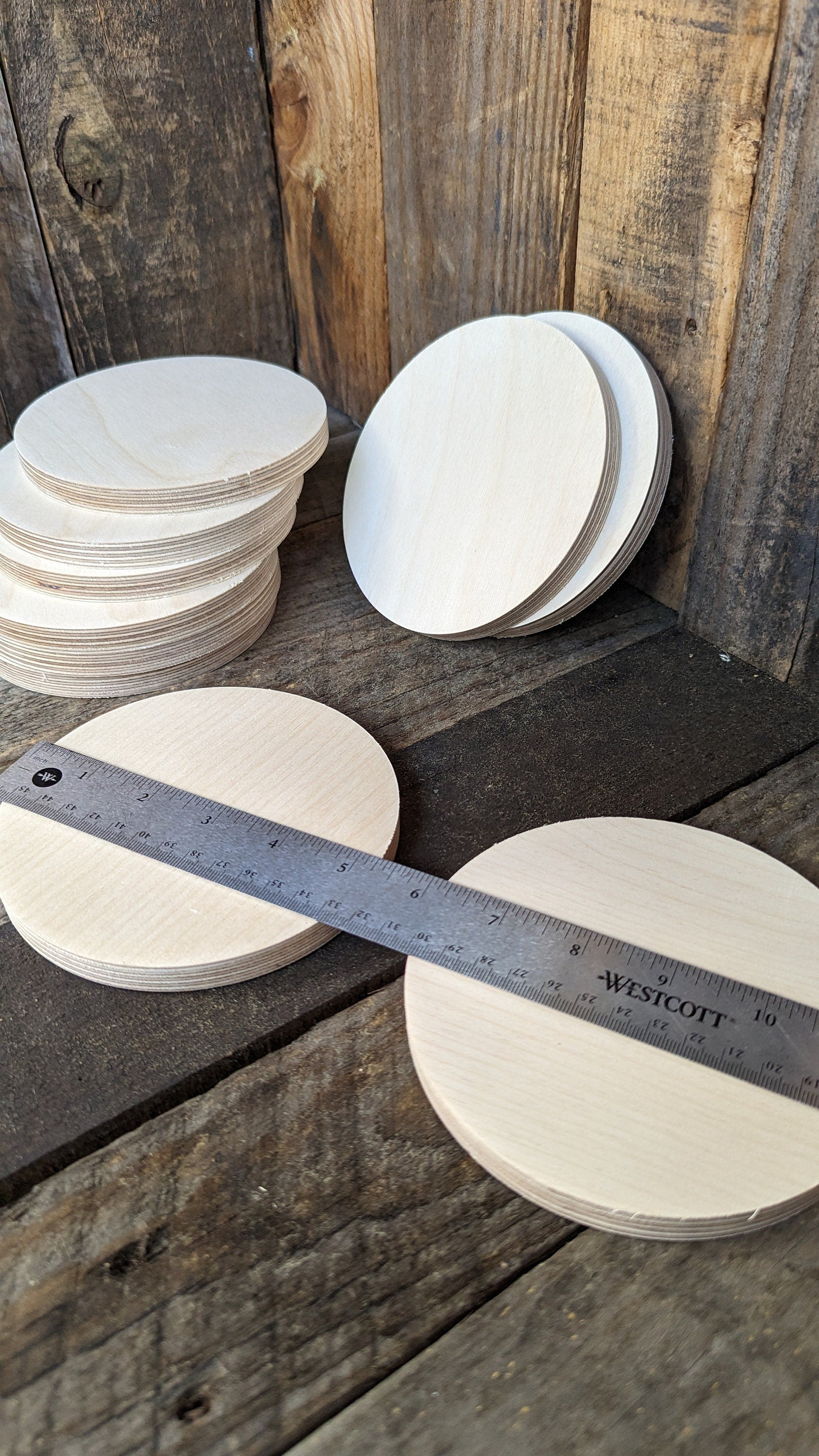 5.25&quot; Wood Circle Disc Plaques, BIRCH - Wooden Circles, Blank Circles, Unfinished Wooden Circles, Round Circles, Circular Wood