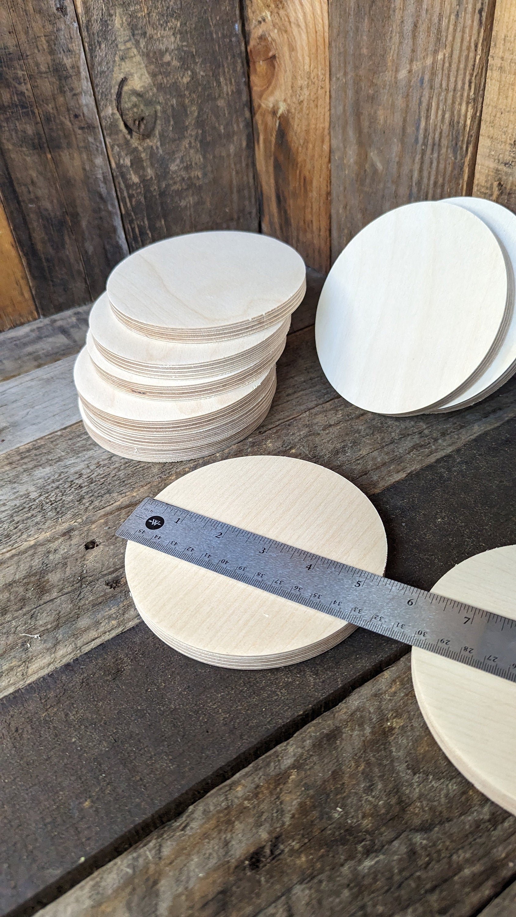 5.25&quot; Wood Circle Disc Plaques, BIRCH - Wooden Circles, Blank Circles, Unfinished Wooden Circles, Round Circles, Circular Wood