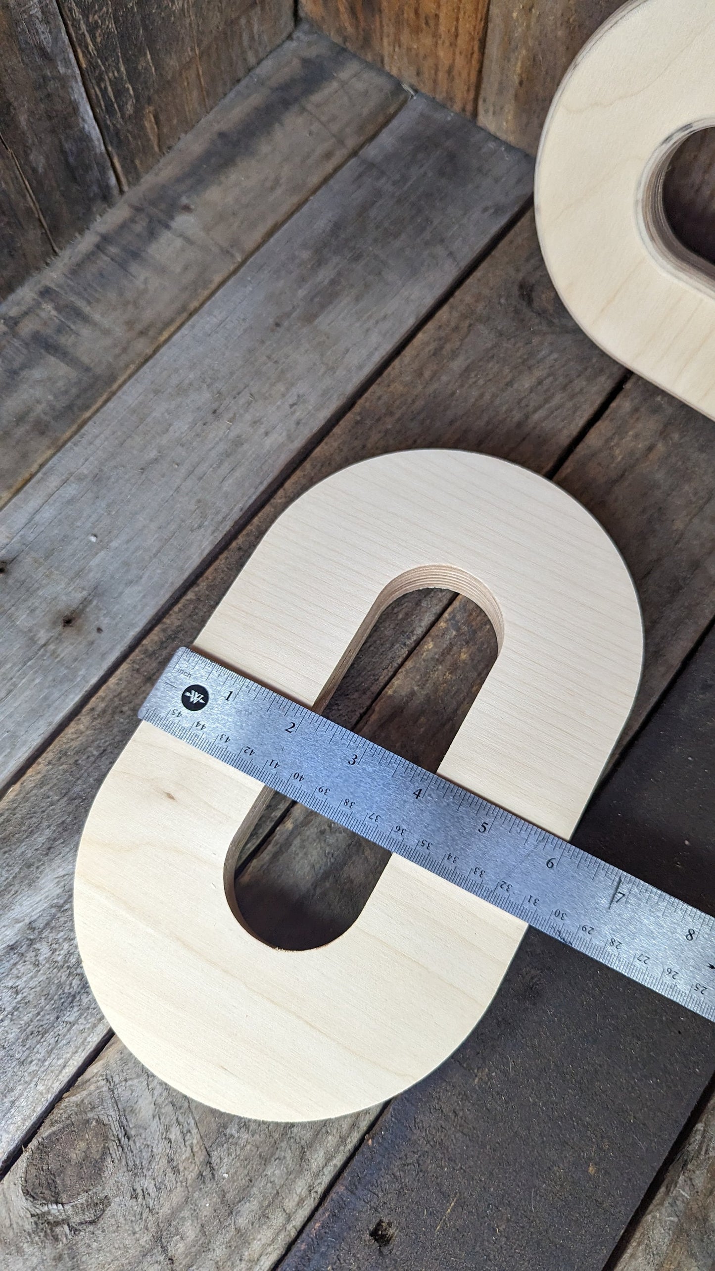 6x10" Baltic Birch Wood Oblong, 2" x 6" Center Hole, Unfinished Craft Shape, Blank Oblong