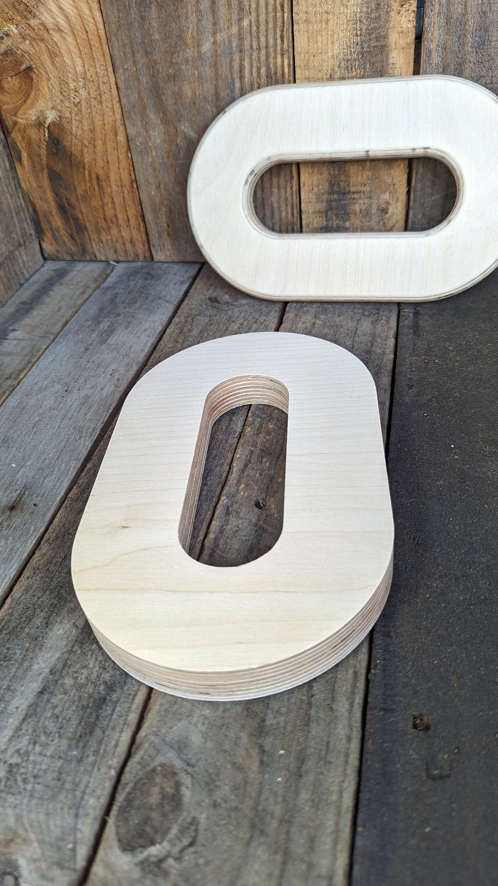 6x10" Baltic Birch Wood Oblong, 2" x 6" Center Hole, Unfinished Craft Shape, Blank Oblong