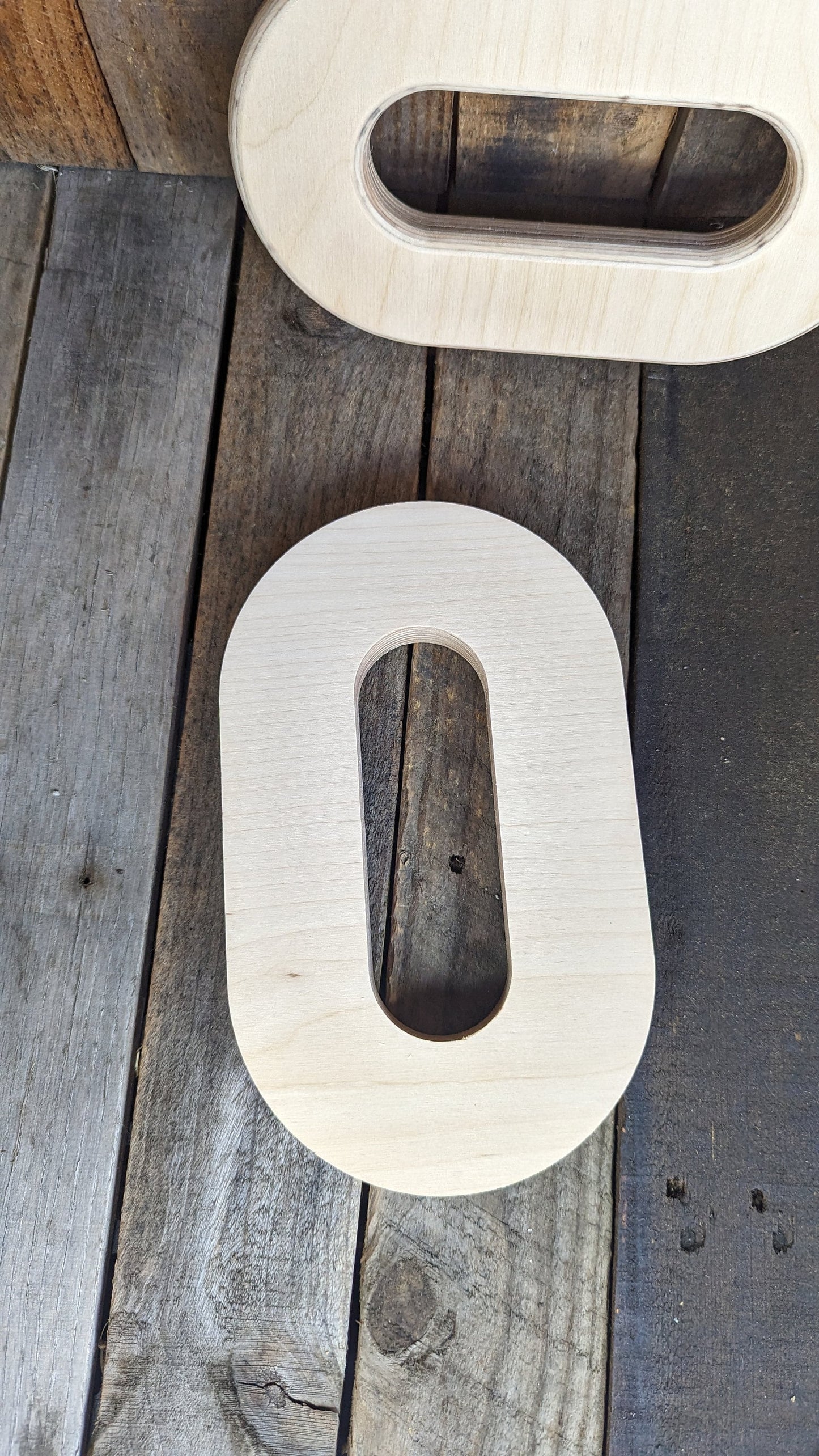 6x10" Baltic Birch Wood Oblong, 2" x 6" Center Hole, Unfinished Craft Shape, Blank Oblong