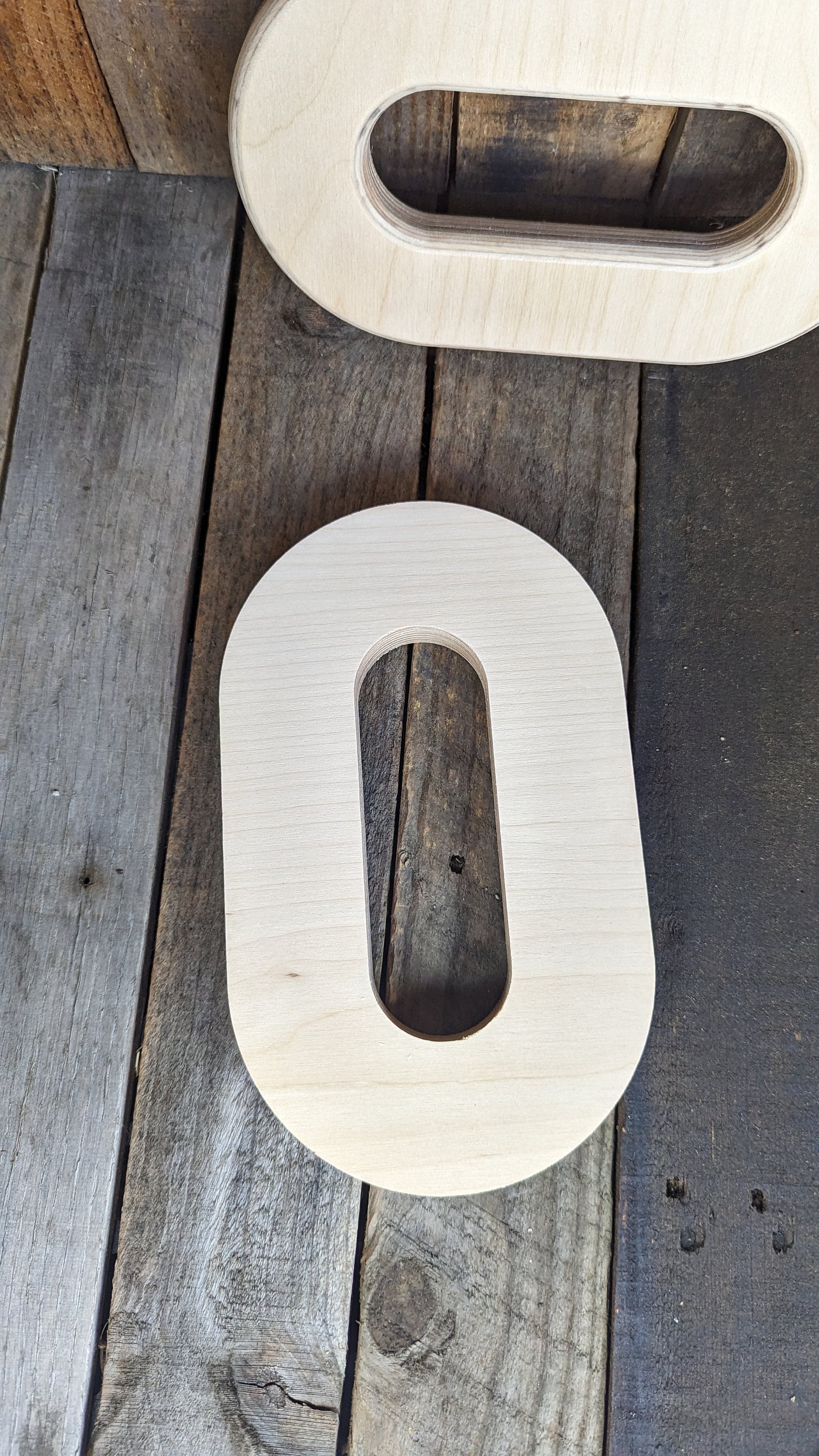 6x10" Baltic Birch Wood Oblong, 2" x 6" Center Hole, Unfinished Craft Shape, Blank Oblong