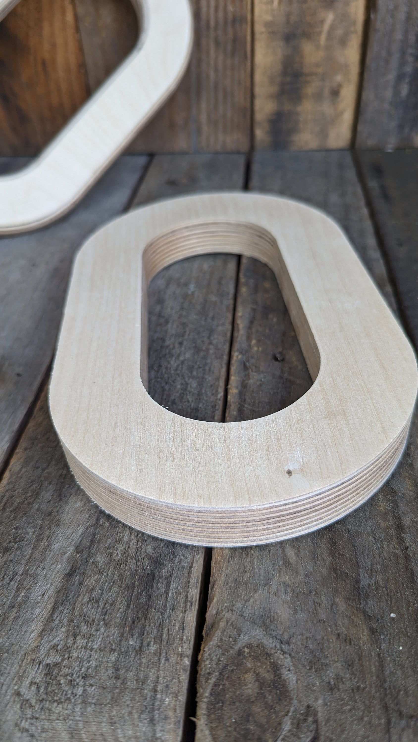6" x 10" Baltic Birch Wood Oblong, 3" x 7" Center Hole, Craft Blank