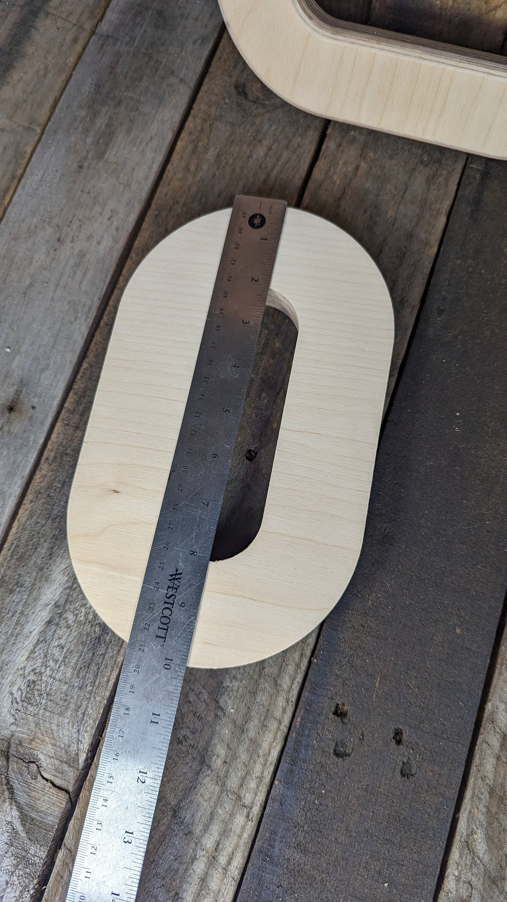 6x10" Baltic Birch Wood Oblong, 2" x 6" Center Hole, Unfinished Craft Shape, Blank Oblong
