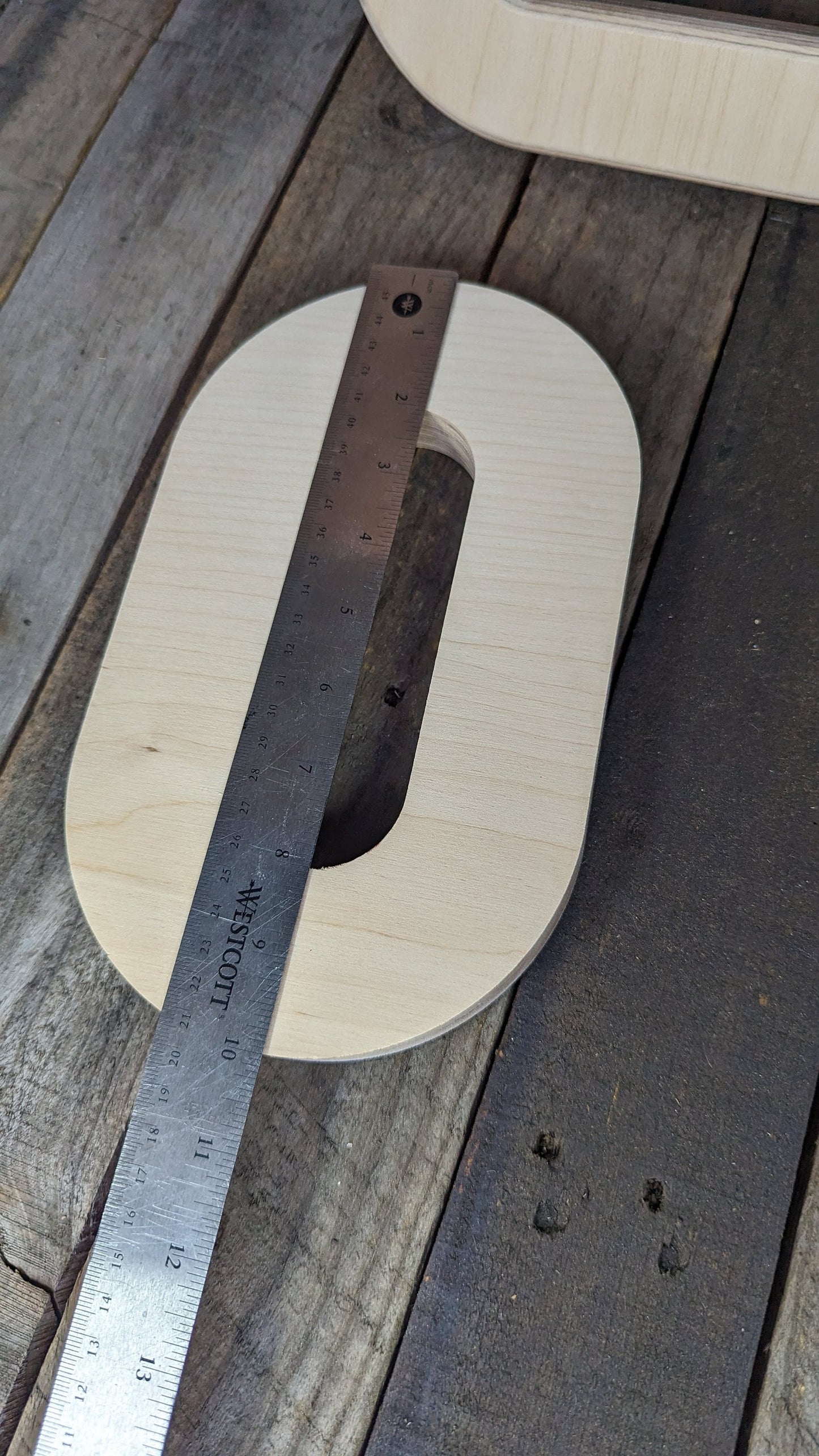 6x10" Baltic Birch Wood Oblong, 2" x 6" Center Hole, Unfinished Craft Shape, Blank Oblong