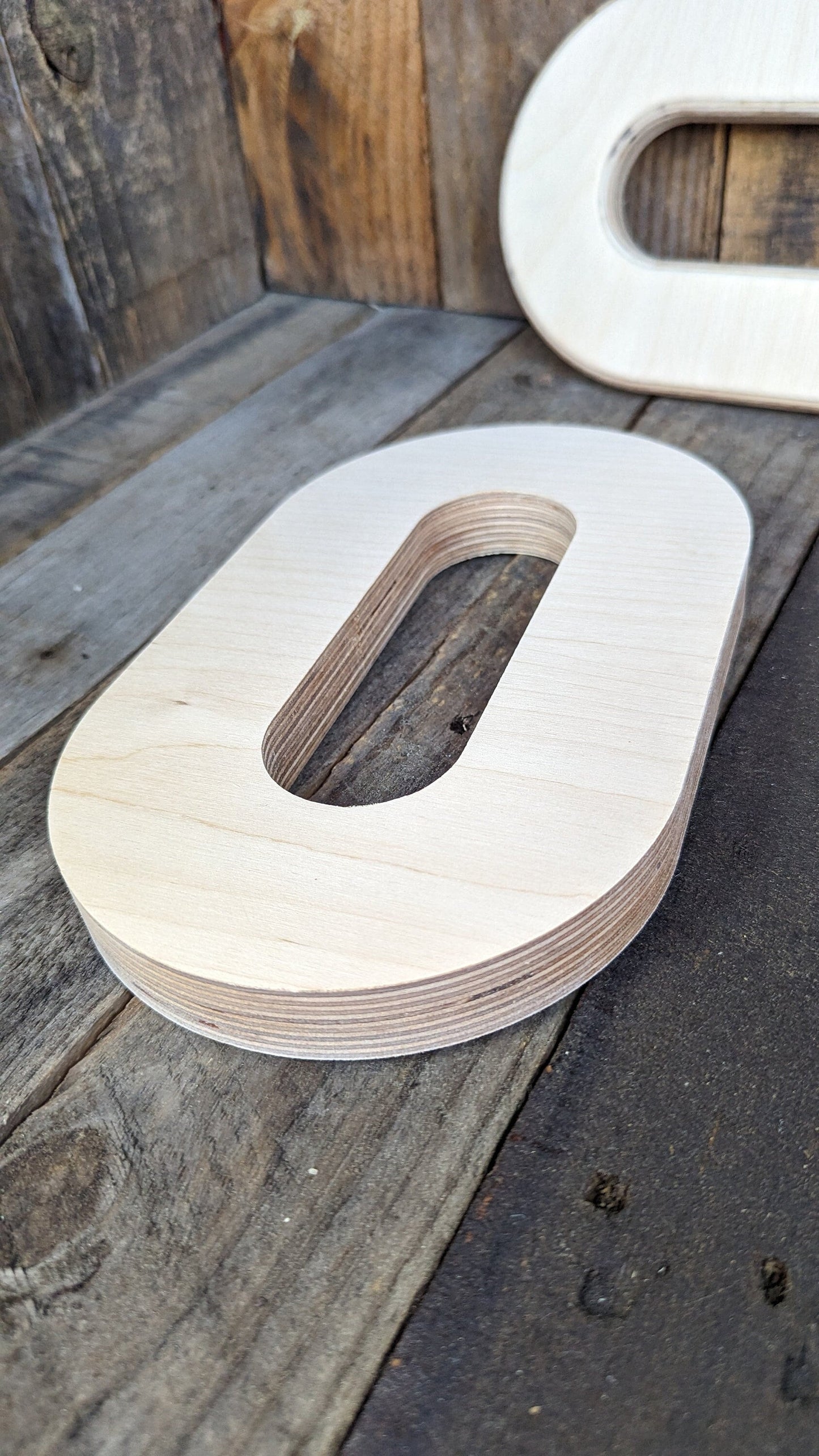 6x10" Baltic Birch Wood Oblong, 2" x 6" Center Hole, Unfinished Craft Shape, Blank Oblong