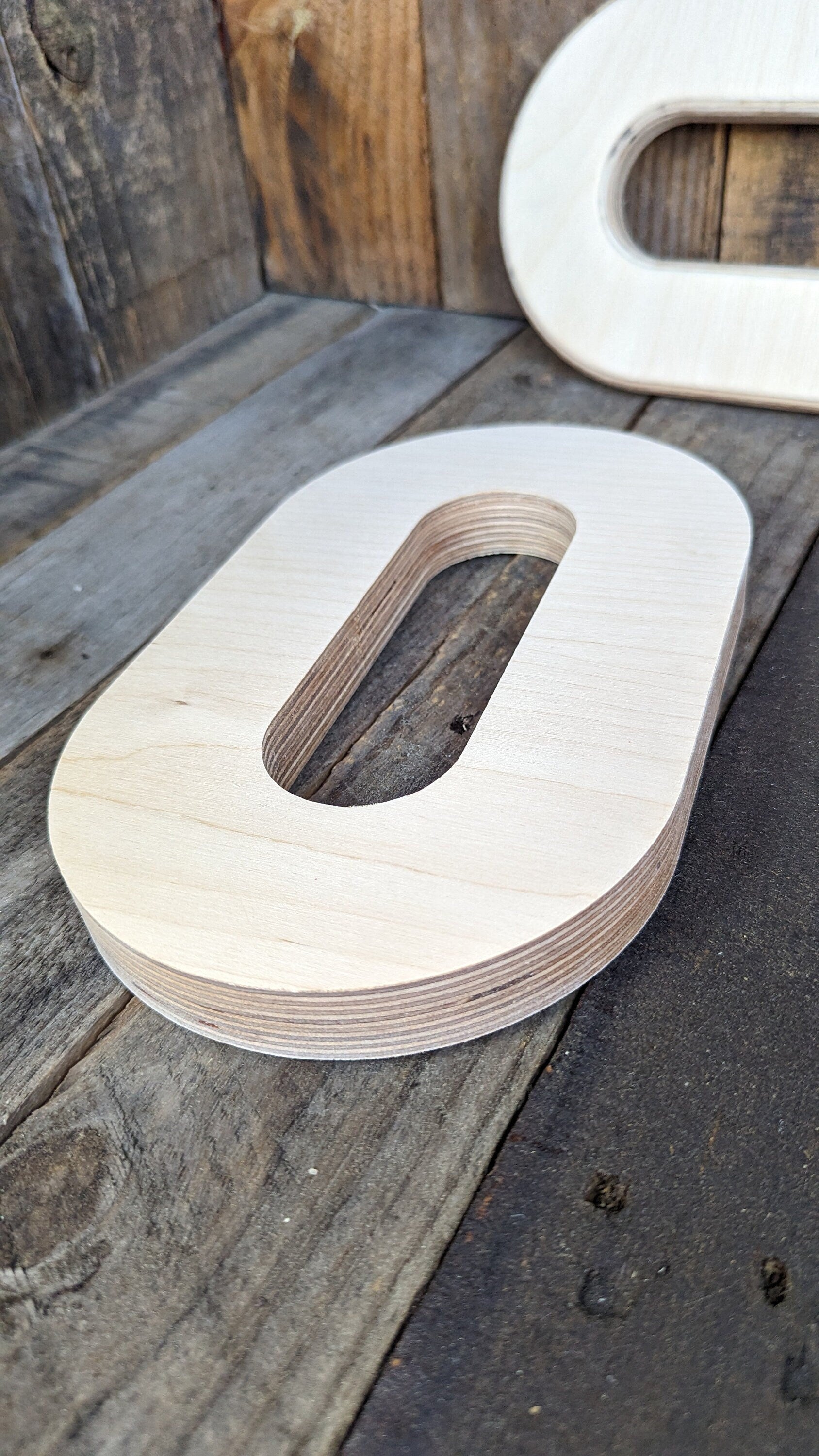 6" x 10" Wood Oblong Shape with 2" x 6" hole , BALTIC BIRCH - Wooden Oblong, Blank Oblong, Unfinished Wooden Circles, Oblong Shape