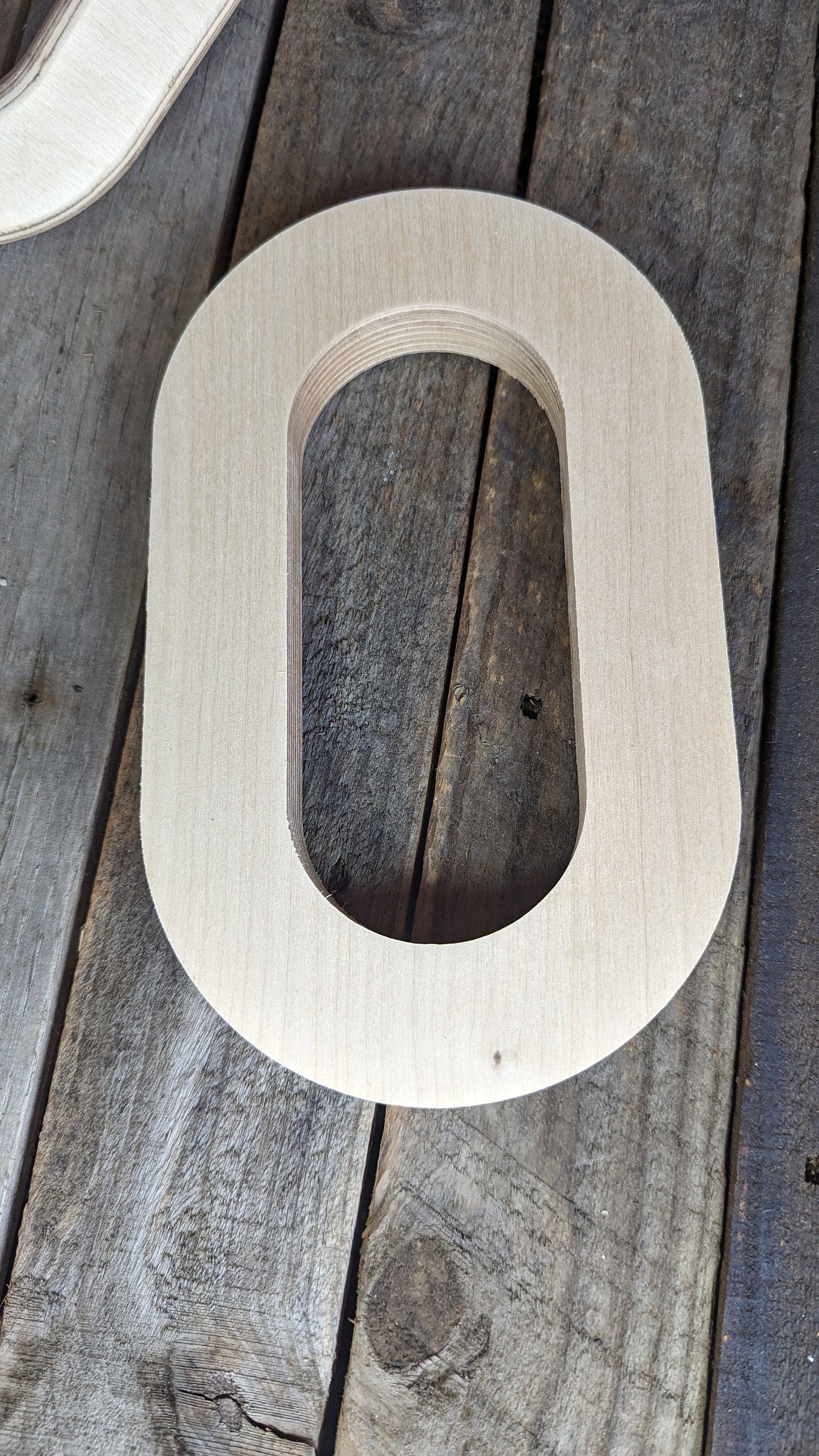 6" x 10" Wood Oblong Shape with 3" x 7" hole , BALTIC BIRCH - Wooden Oblong, Blank Oblong, Unfinished Wooden Circles, Oblong Shape