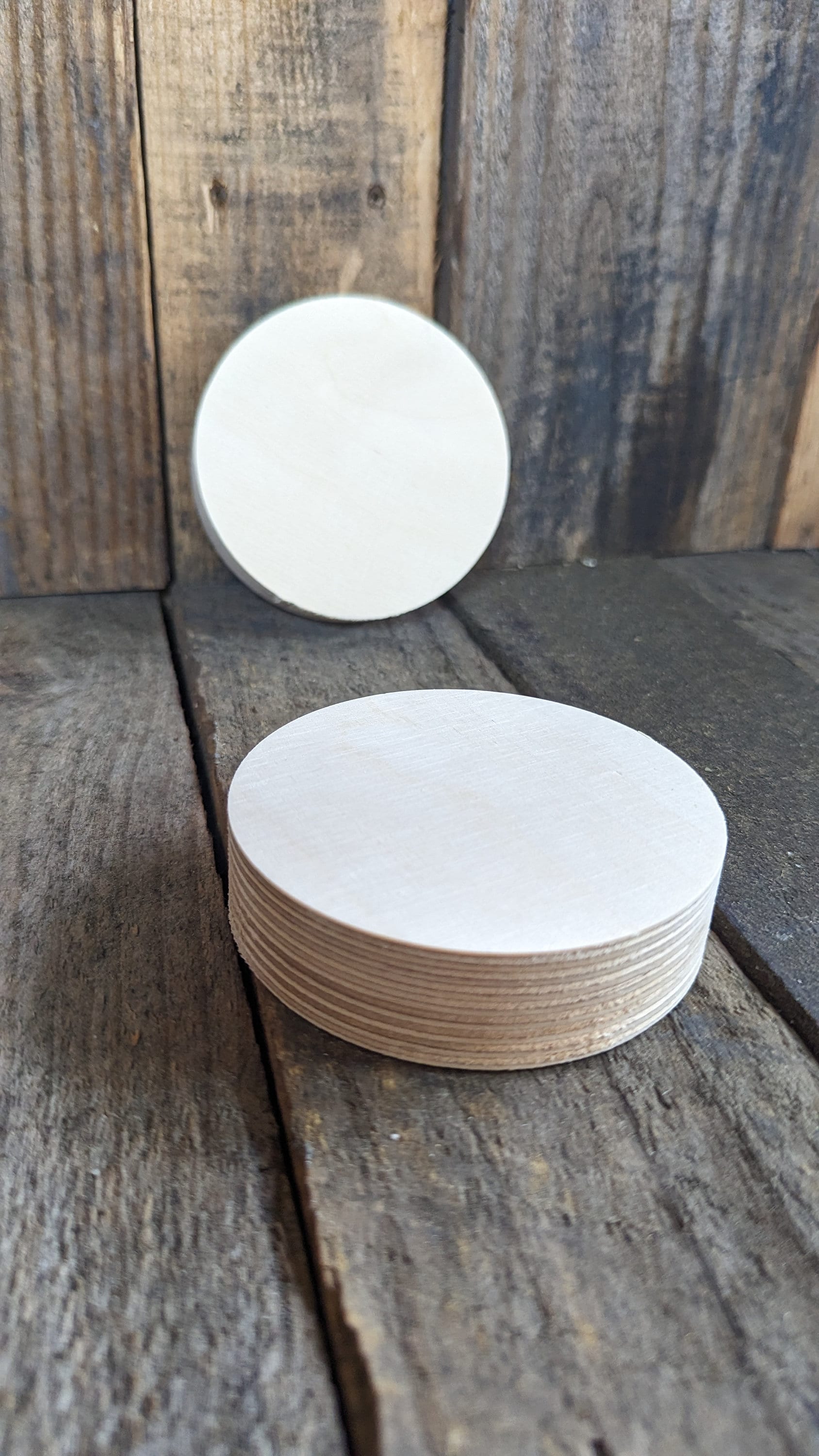 3.625" (3 5/8") Wood Circle Disc Plaques, BALTIC BIRCH - Wooden Circles, Blank Circles, Unfinished Wooden Circles, Rounds, Circular Wood