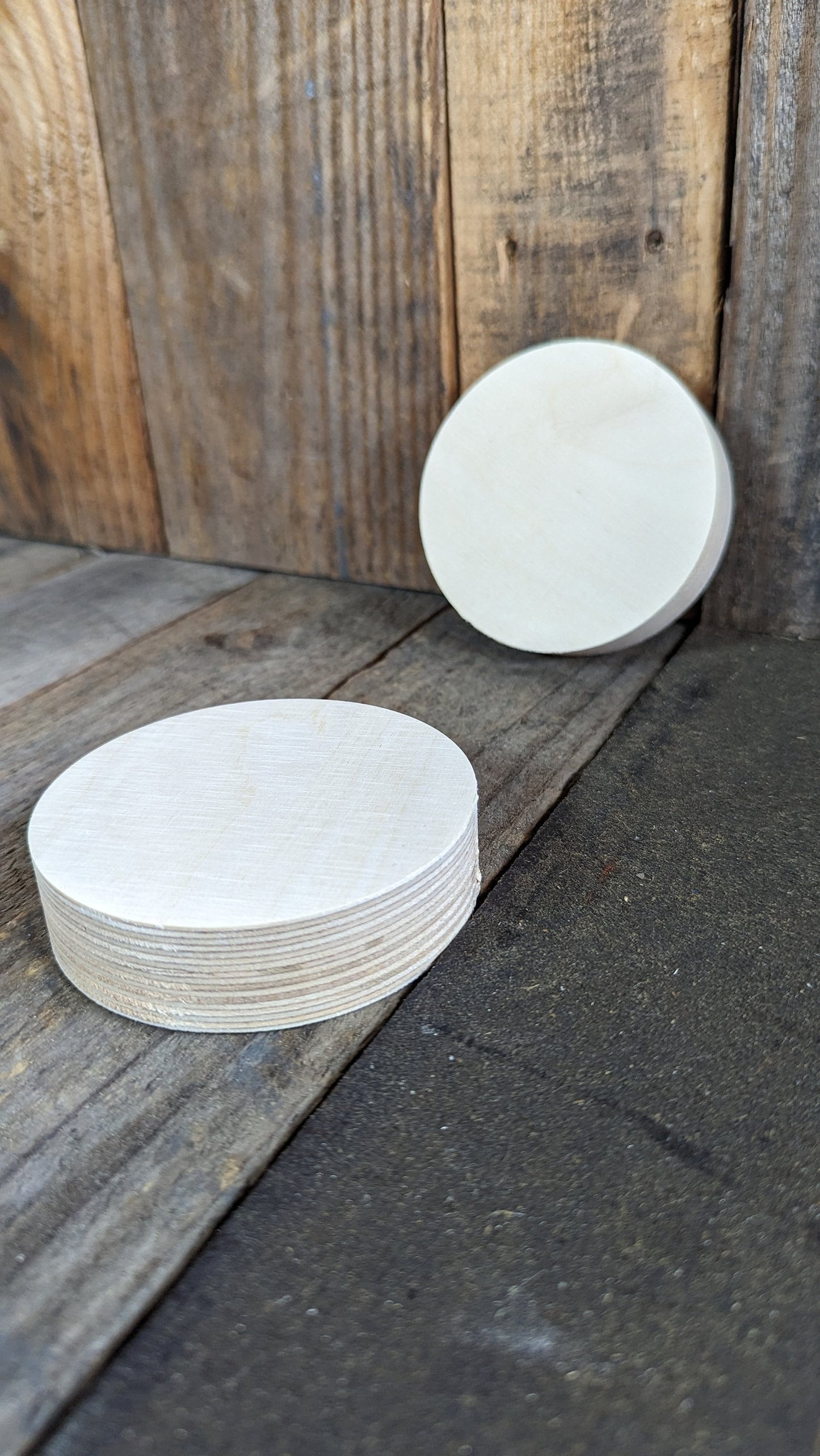 3.625" (3 5/8") Wood Circle Disc Plaques, BALTIC BIRCH - Wooden Circles, Blank Circles, Unfinished Wooden Circles, Rounds, Circular Wood